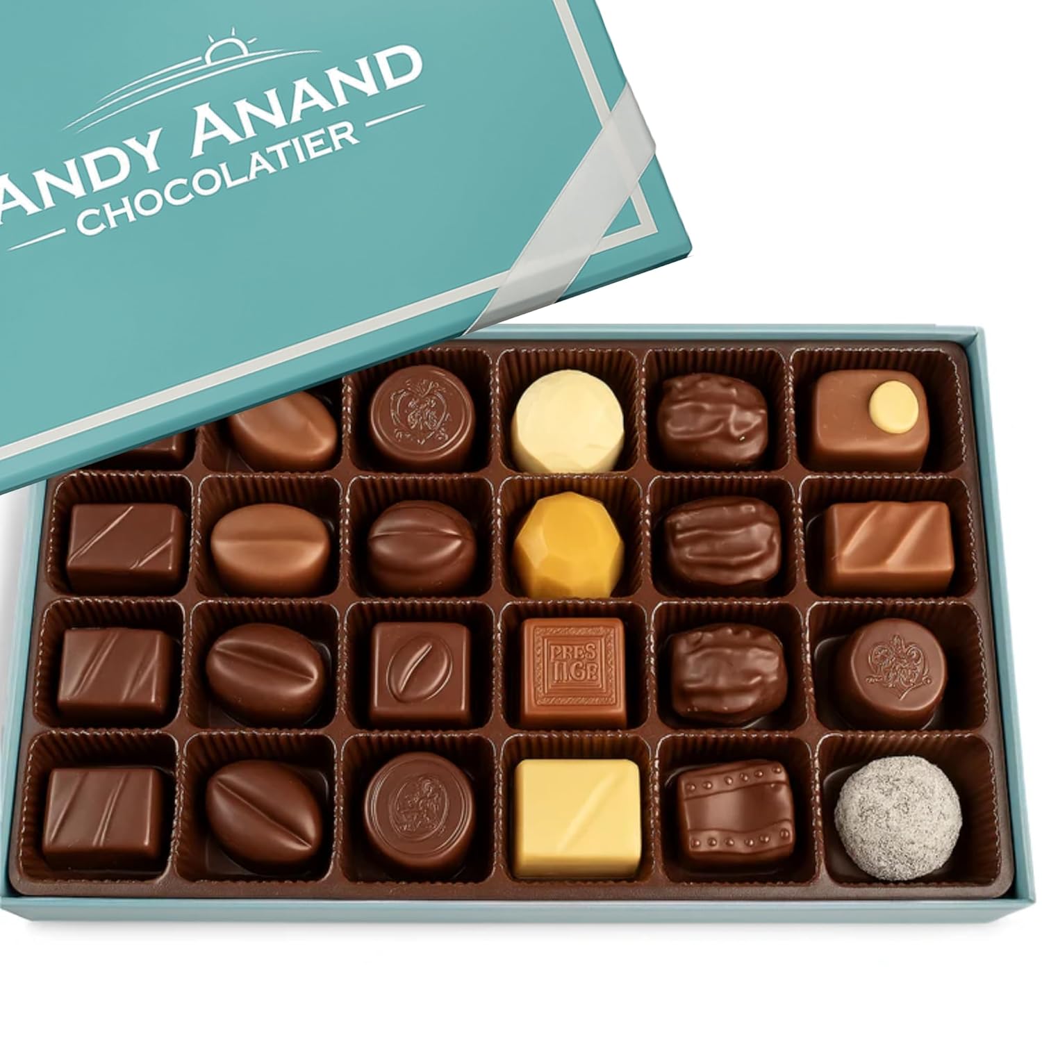 Andy Anand Sugar-Free Belgian Chocolate Truffles (24 pc, 60% Cocoa) | Espresso, Hazelnut, Strawberry, Coconut, Cherry, Orange | Local SoCal Chocolatier