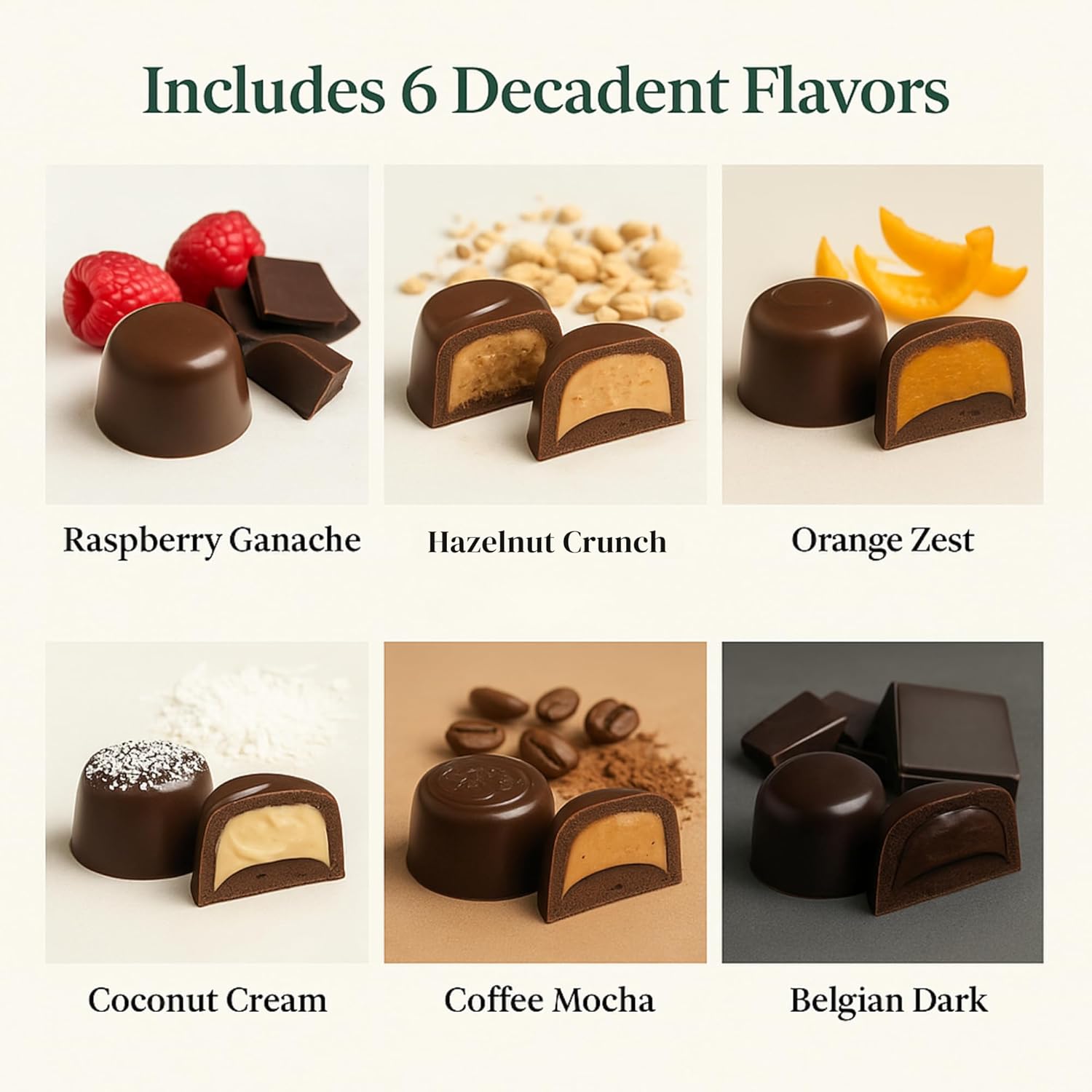 Andy Anand Sugar-Free Belgian Chocolate Truffles (24 pc, 60% Cocoa) | Espresso, Hazelnut, Strawberry, Coconut, Cherry, Orange | Local SoCal Chocolatier