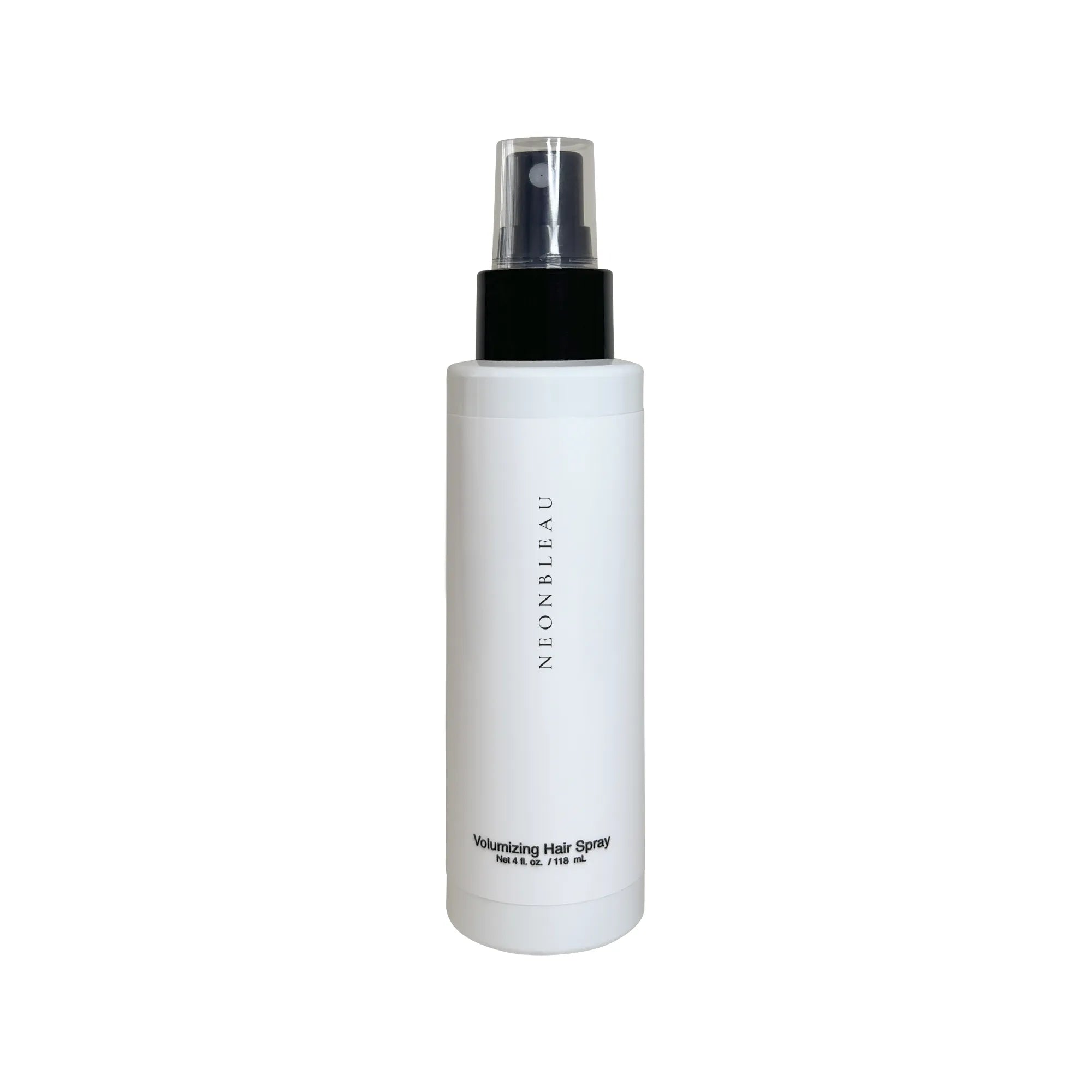 White bottle of Volumizing Hair Spray with a black and clear spray top.