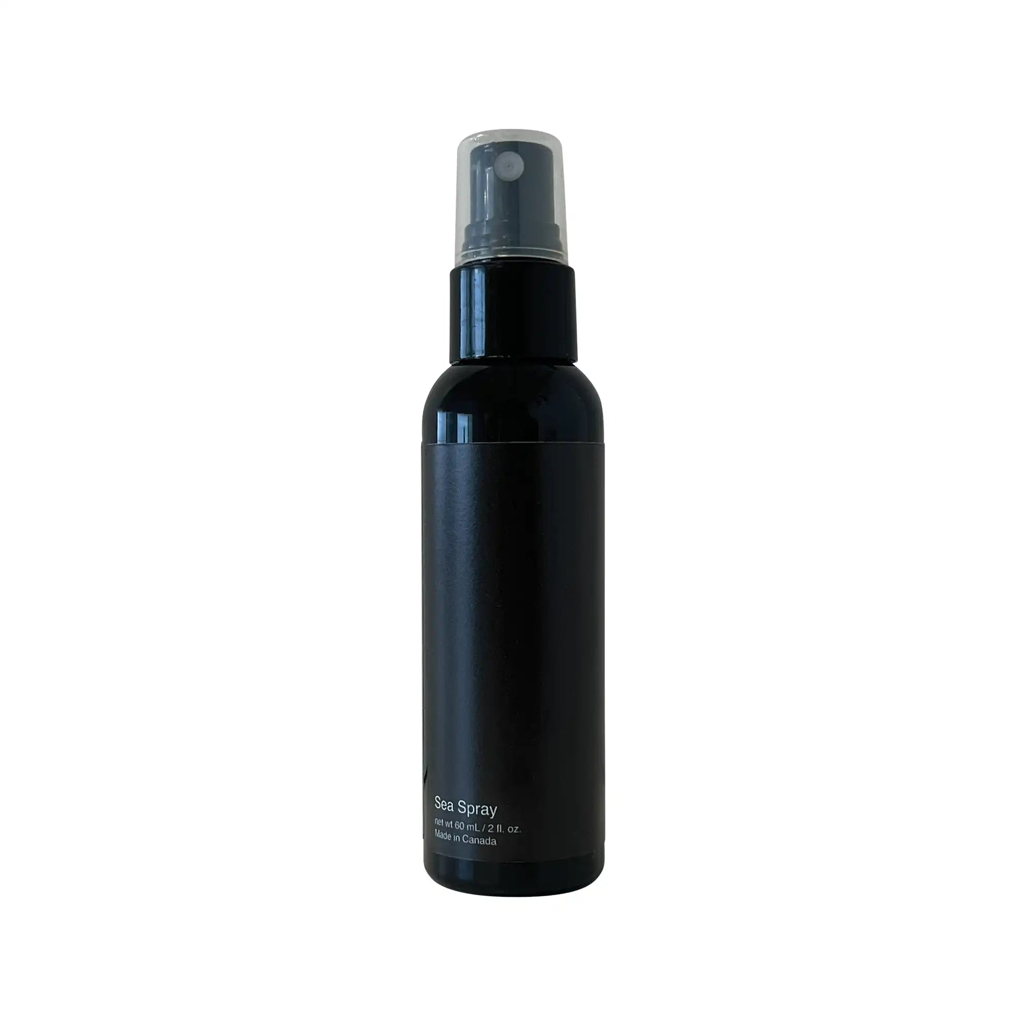 Black Sea Spray bottle with a clear cap, 60 mL / 2 fl. oz., Made in Canada.