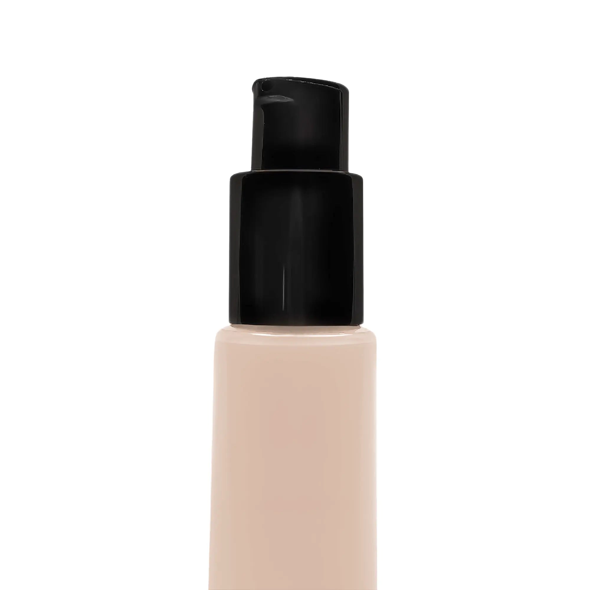A bottle of BB cream in the shade Pearly with a black pump dispenser.