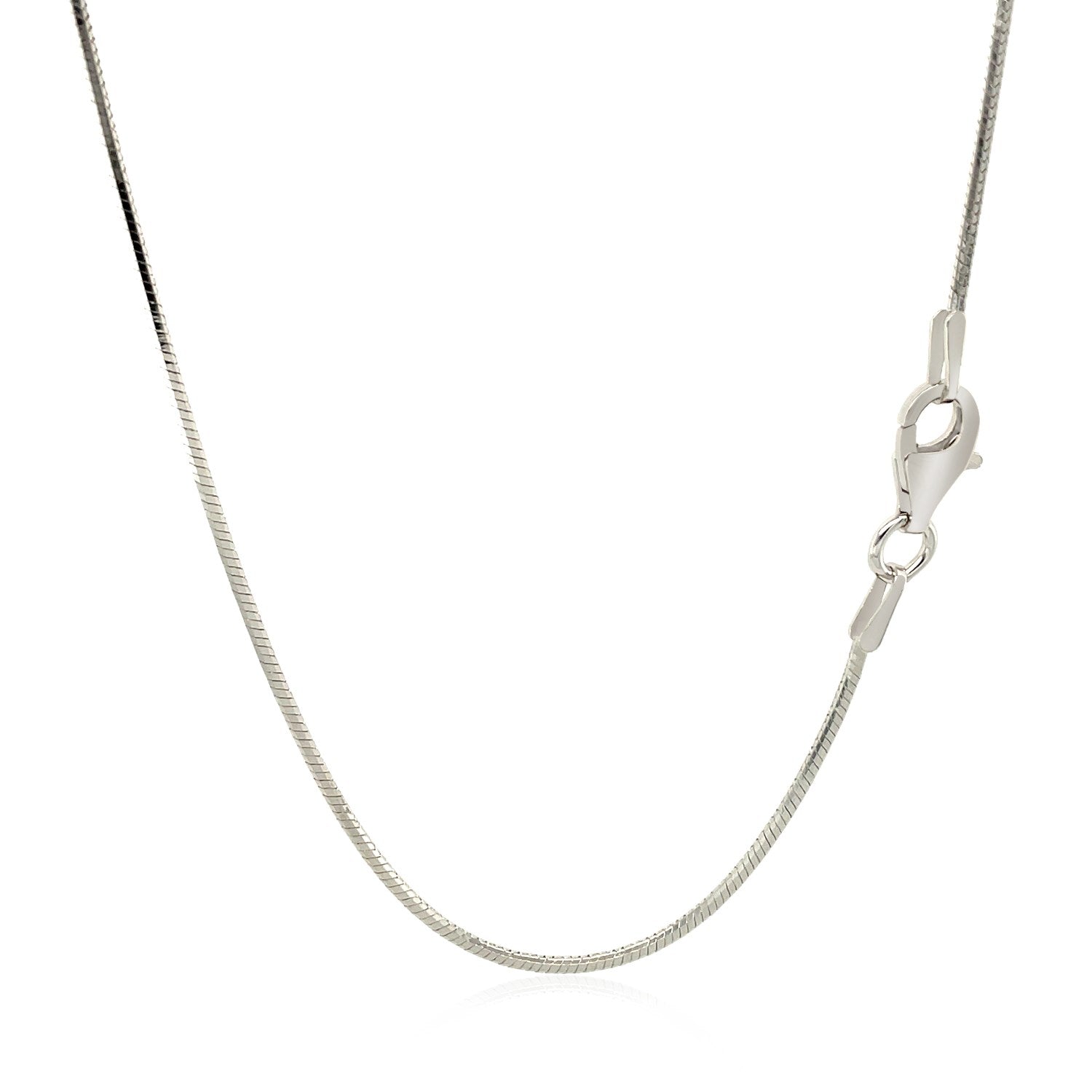 Rhodium-plated sterling silver snake chain with a lobster clasp.