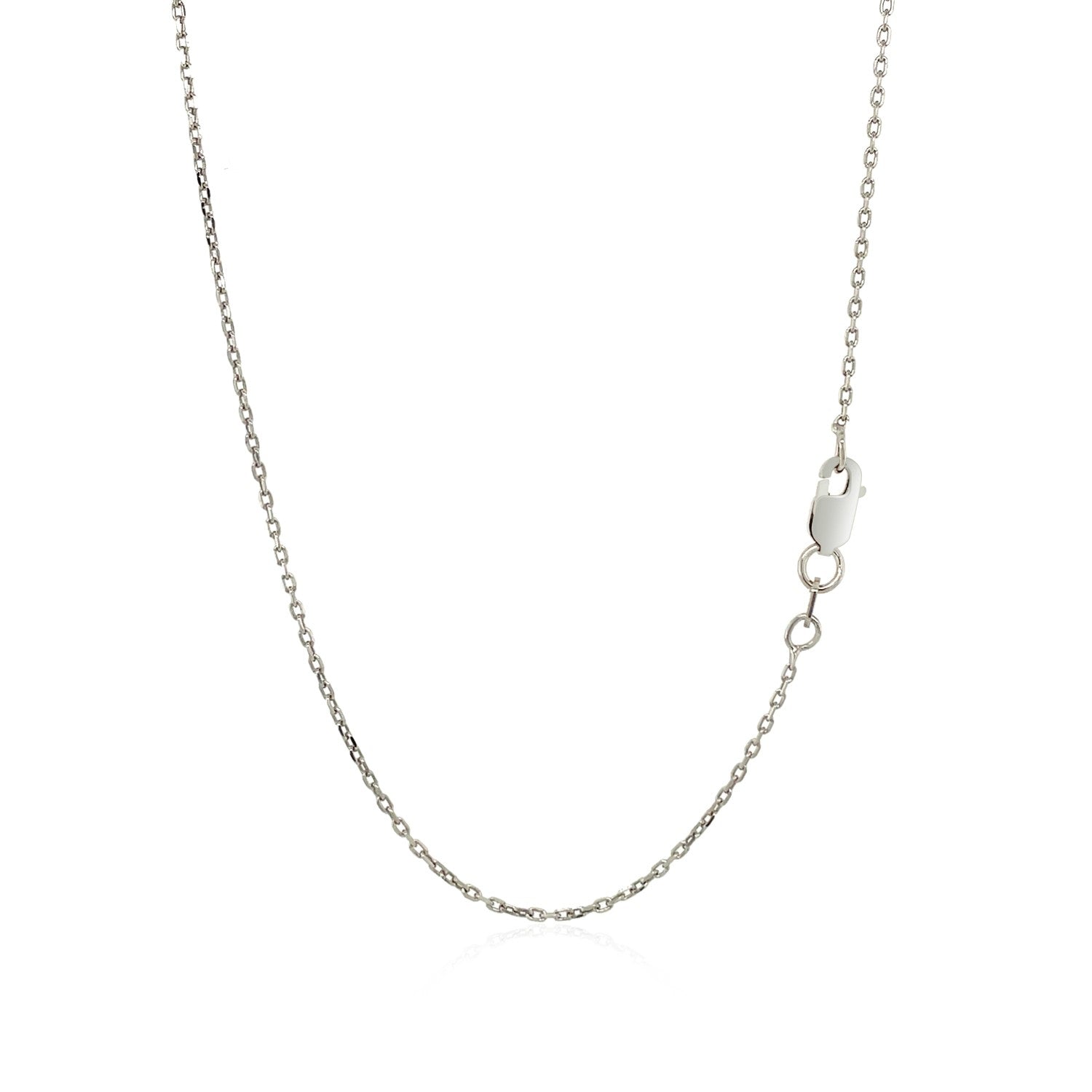Sterling silver cable chain with a lobster clasp.
