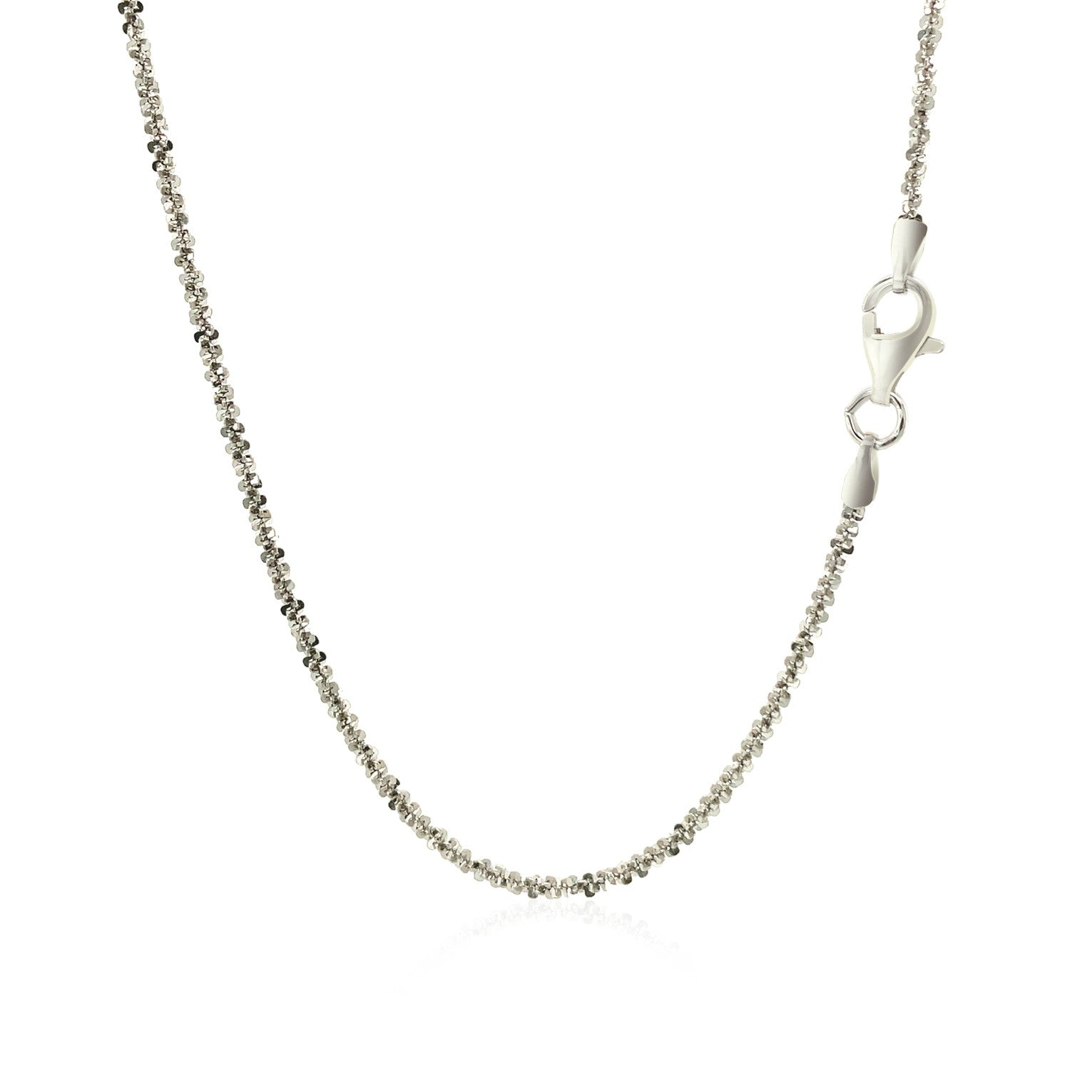 Rhodium-plated sterling silver sparkle style chain with a lobster clasp.