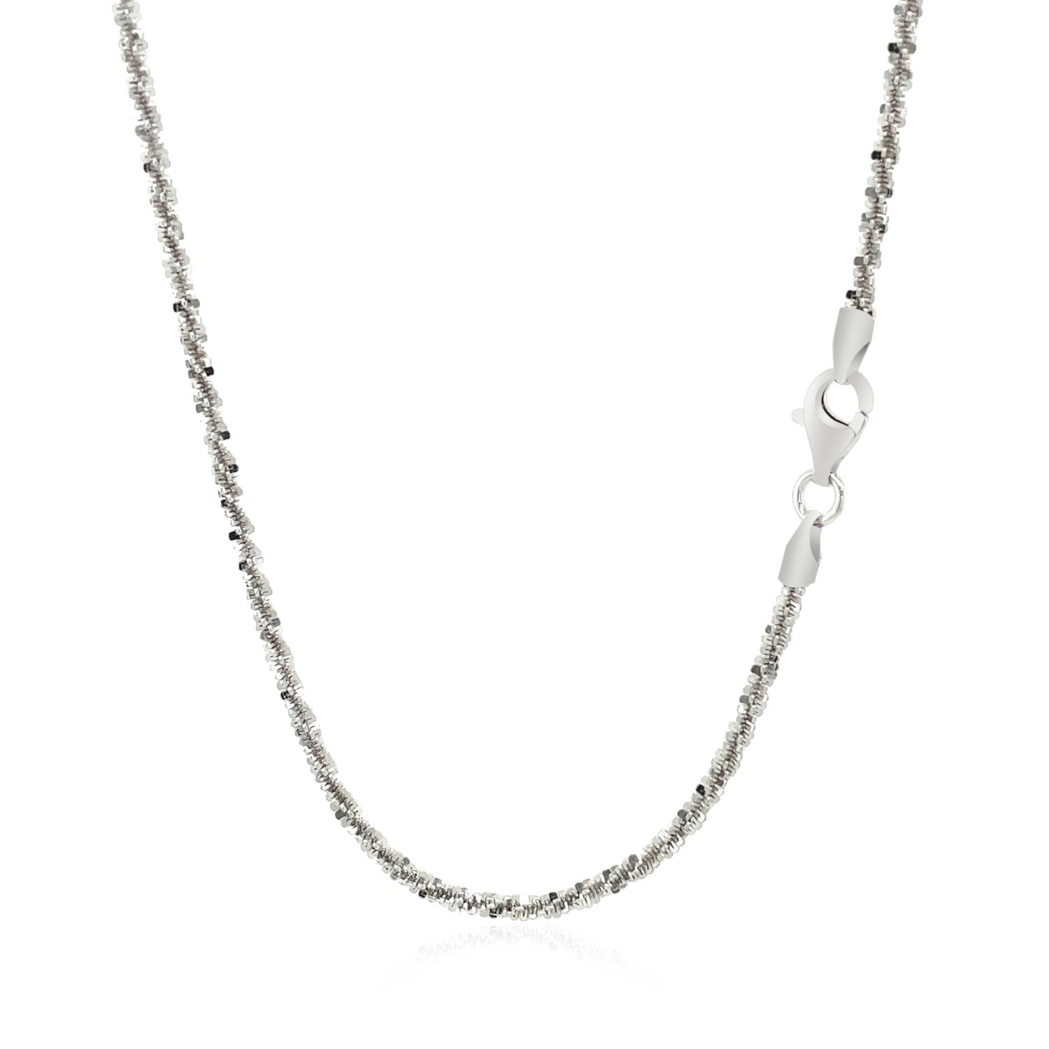 Rhodium-plated sterling silver sparkle chain with a lobster clasp.