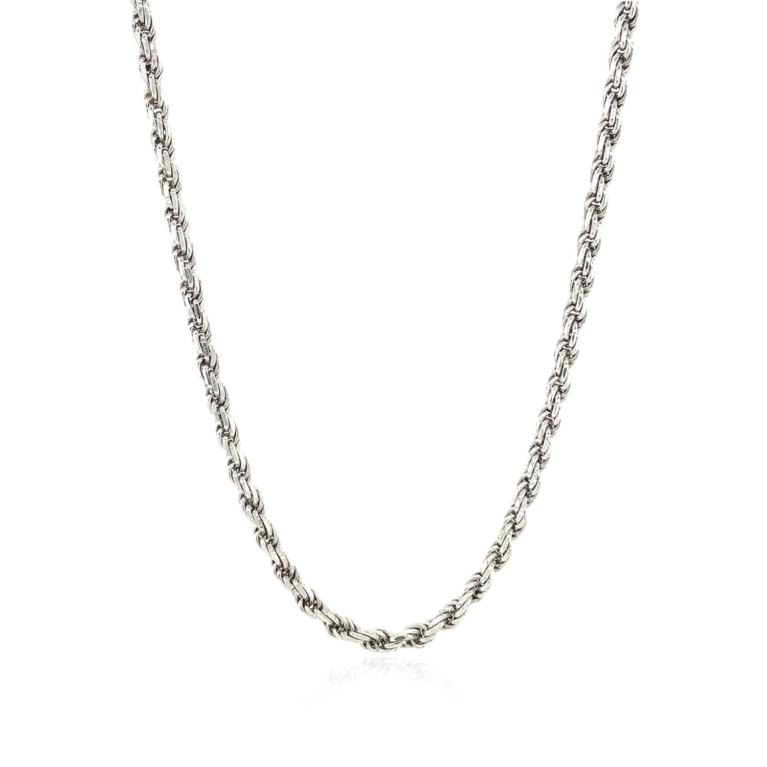 Sterling silver diamond cut rope style chain, 2.90 mm wide.