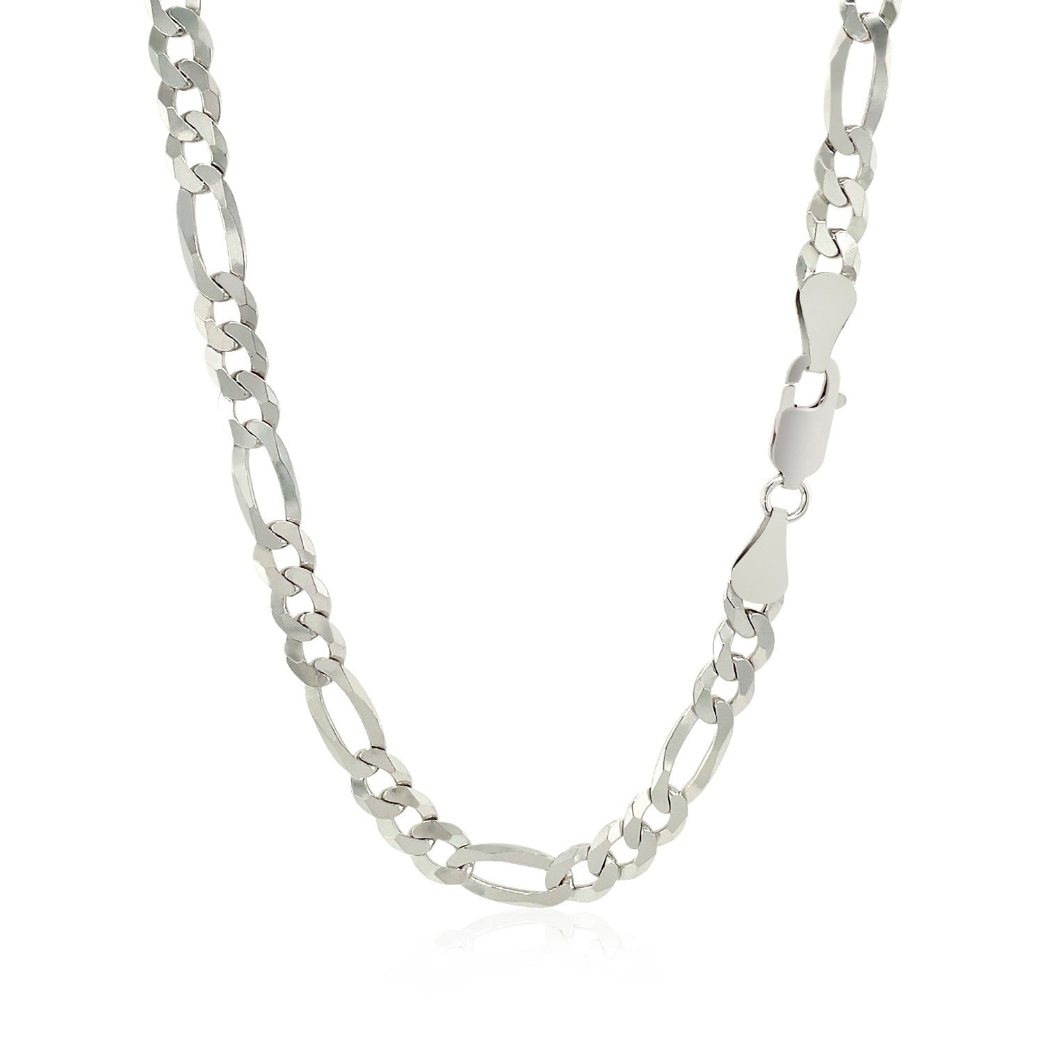 Rhodium-plated sterling silver Figaro chain with a lobster clasp.