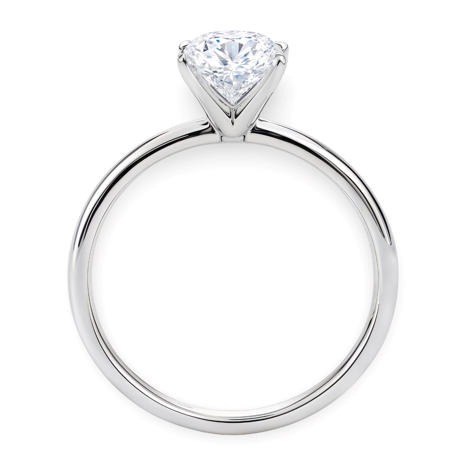 A 1 1/2 carat oval lab grown diamond solitaire ring in 10K white gold.
