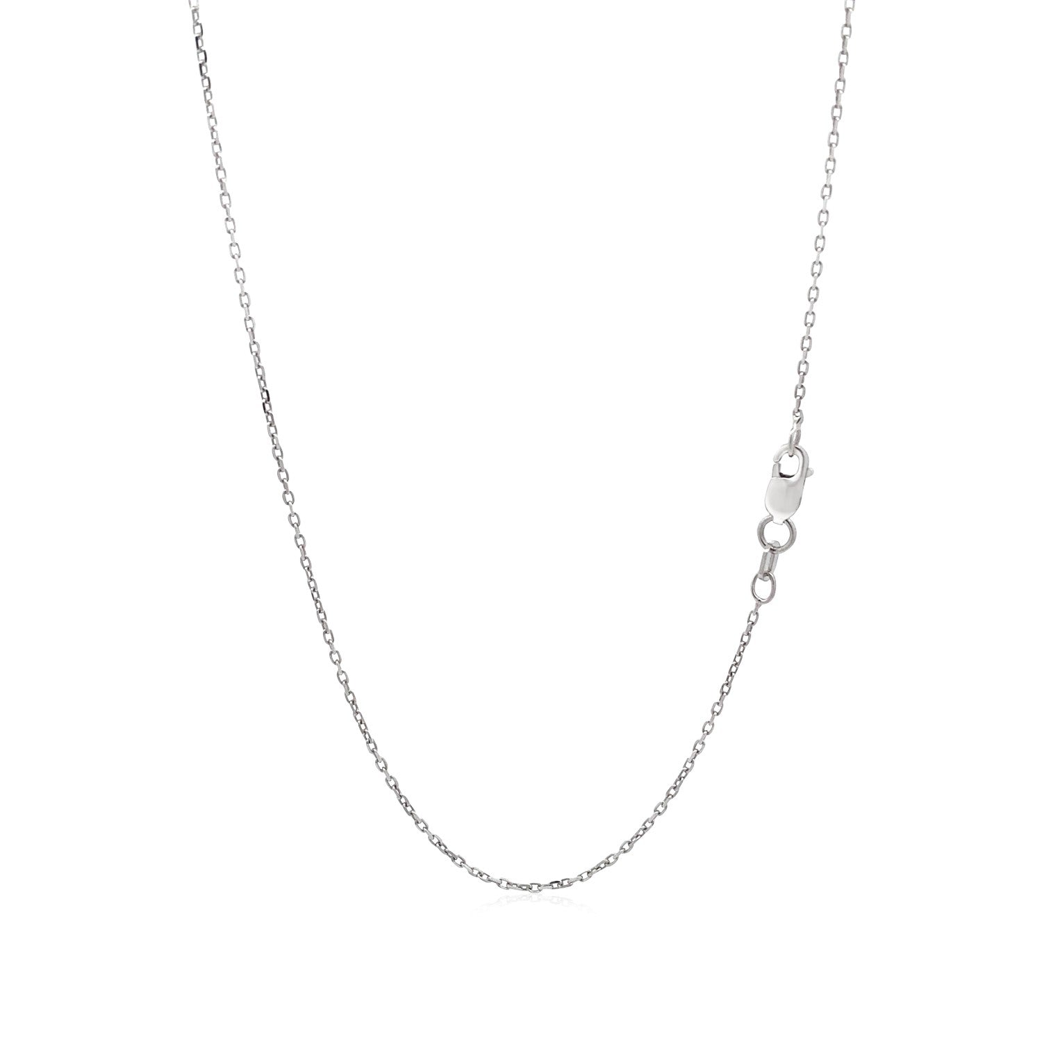Sterling silver cable chain with a lobster clasp.