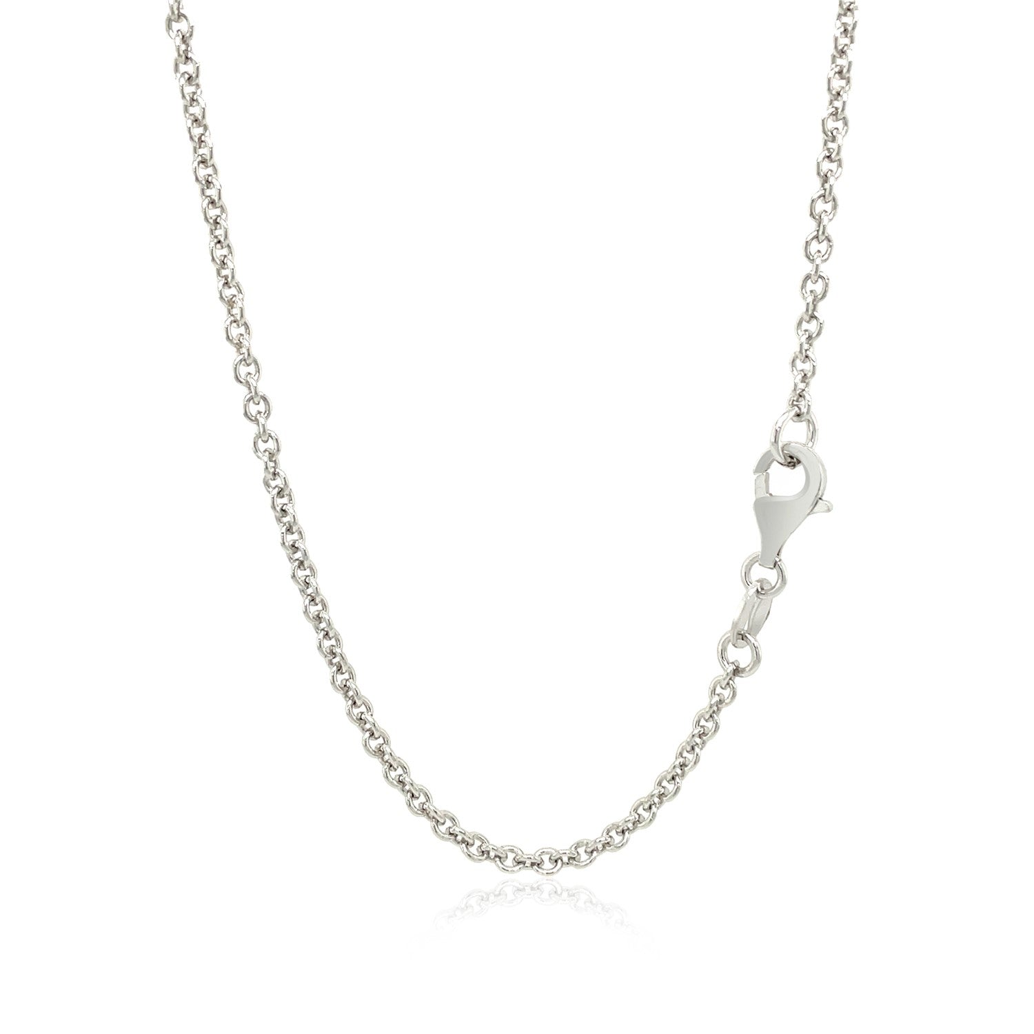 Sterling silver cable chain necklace with a lobster clasp.
