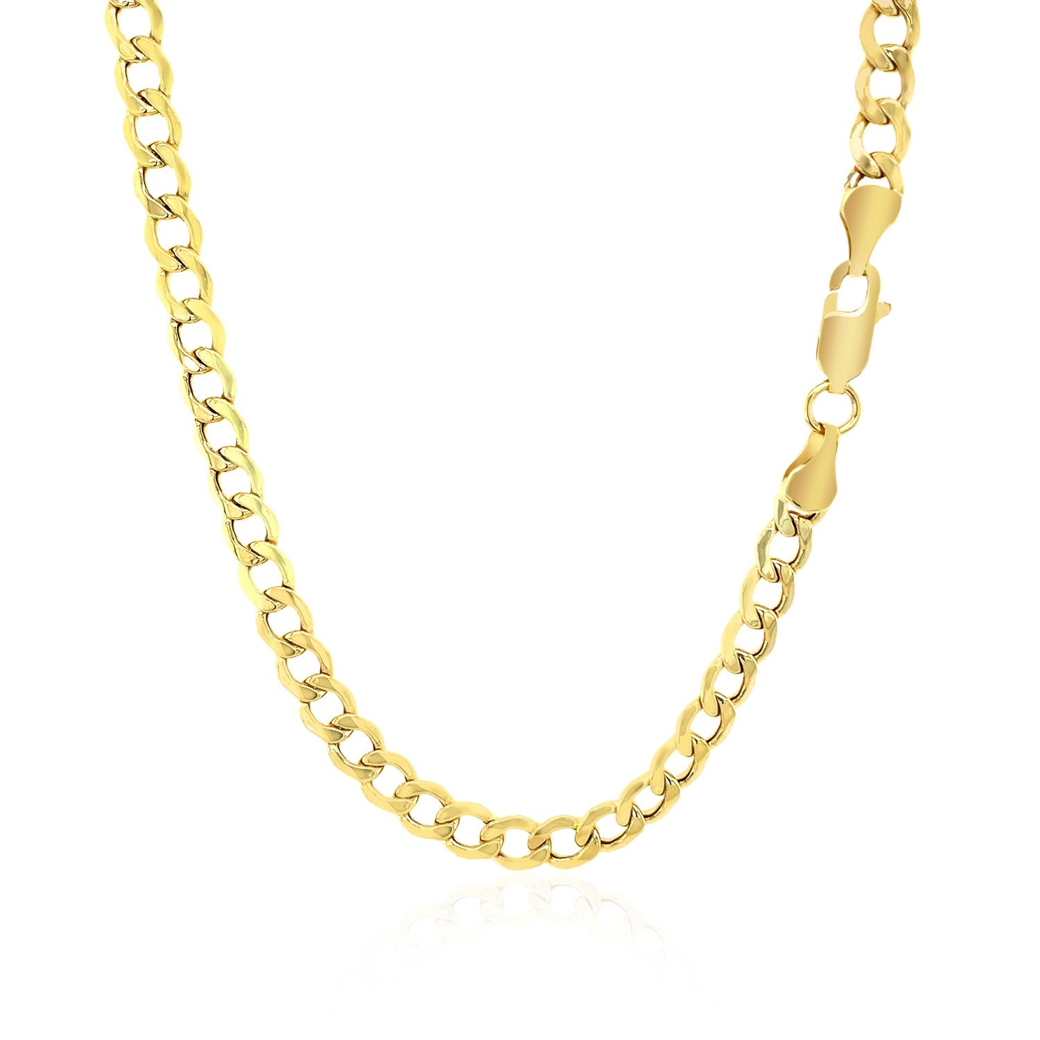 10k yellow gold curb chain with a lobster clasp.