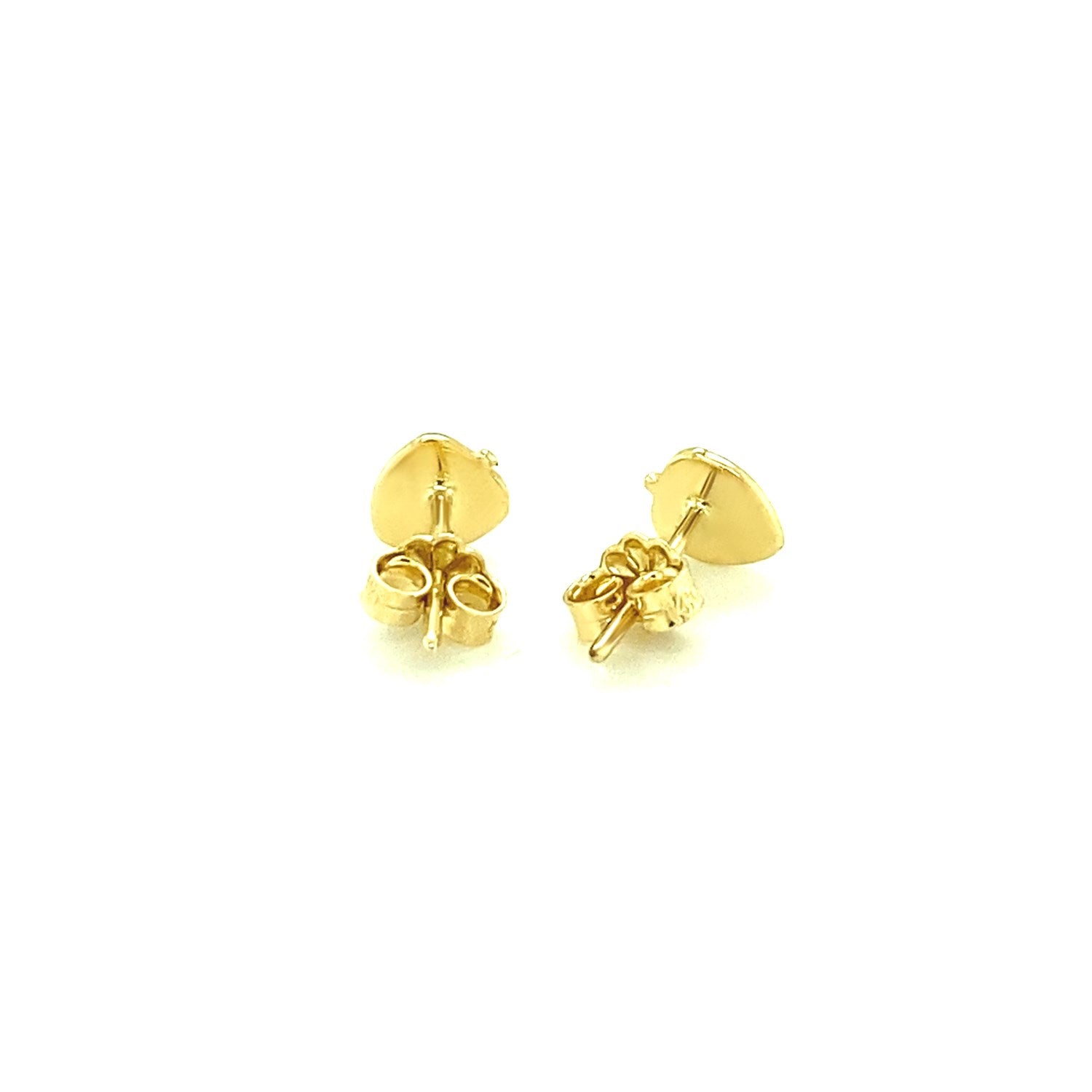 Pair of 14k yellow gold enameled strawberry children's earrings with screw backs.