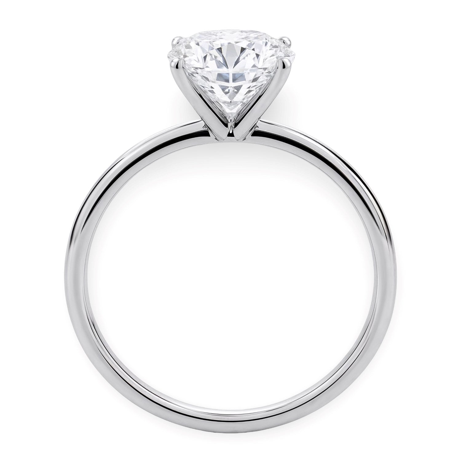 5 carat round lab grown diamond solitaire ring in 10K white gold.