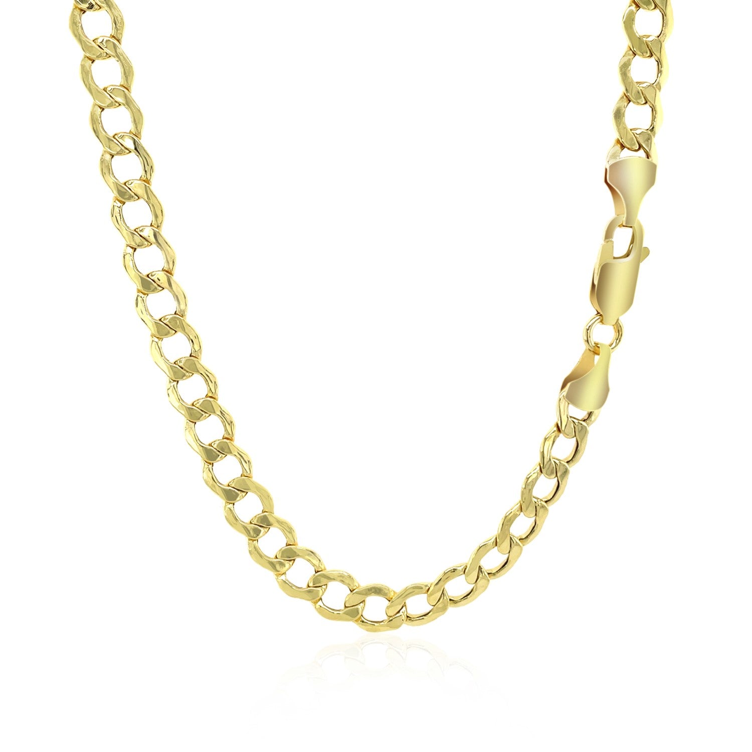 10k yellow gold curb chain with a lobster clasp.