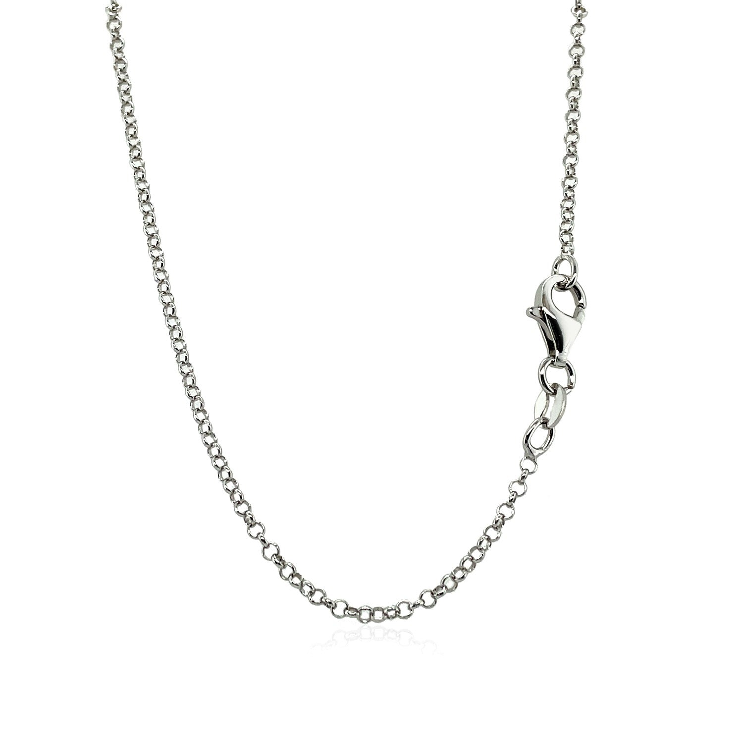A sterling silver link chain necklace with a lobster clasp.
