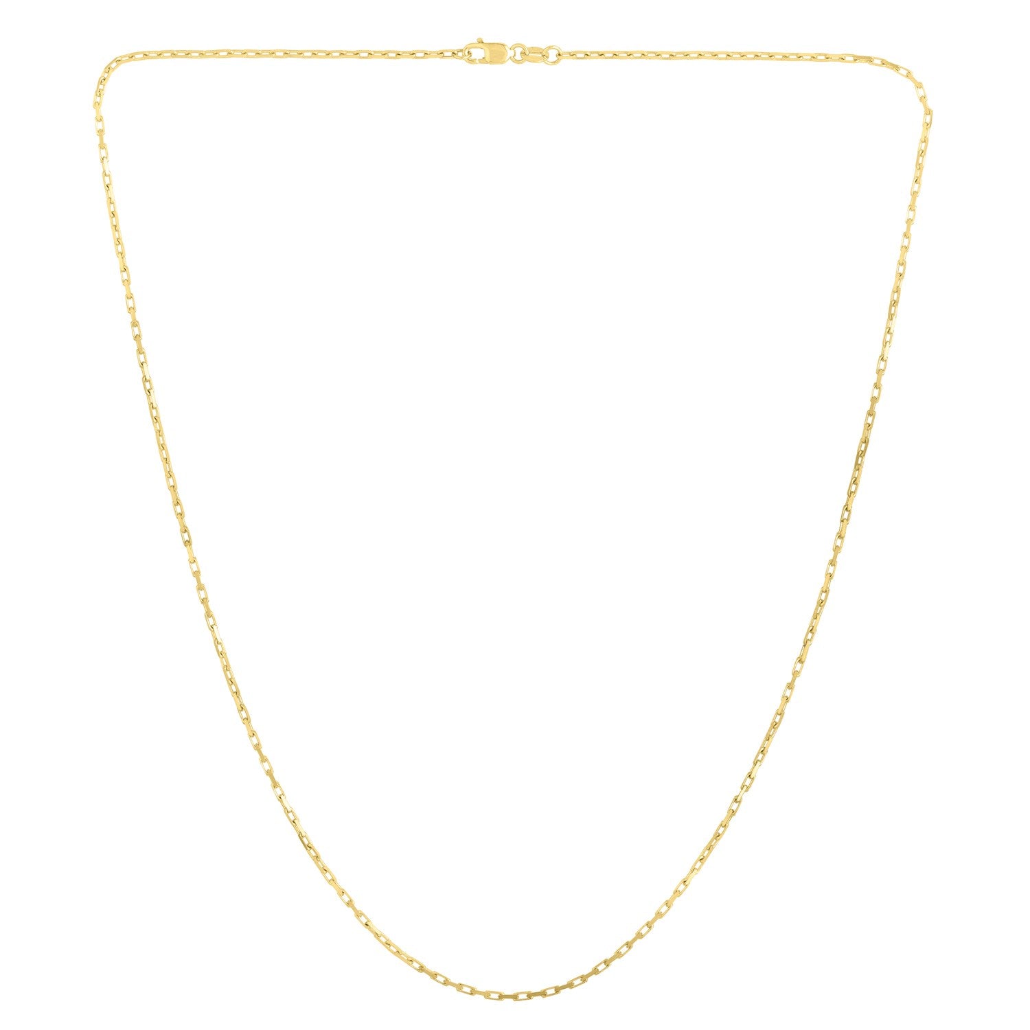 14k yellow gold French cable chain with a lobster clasp.