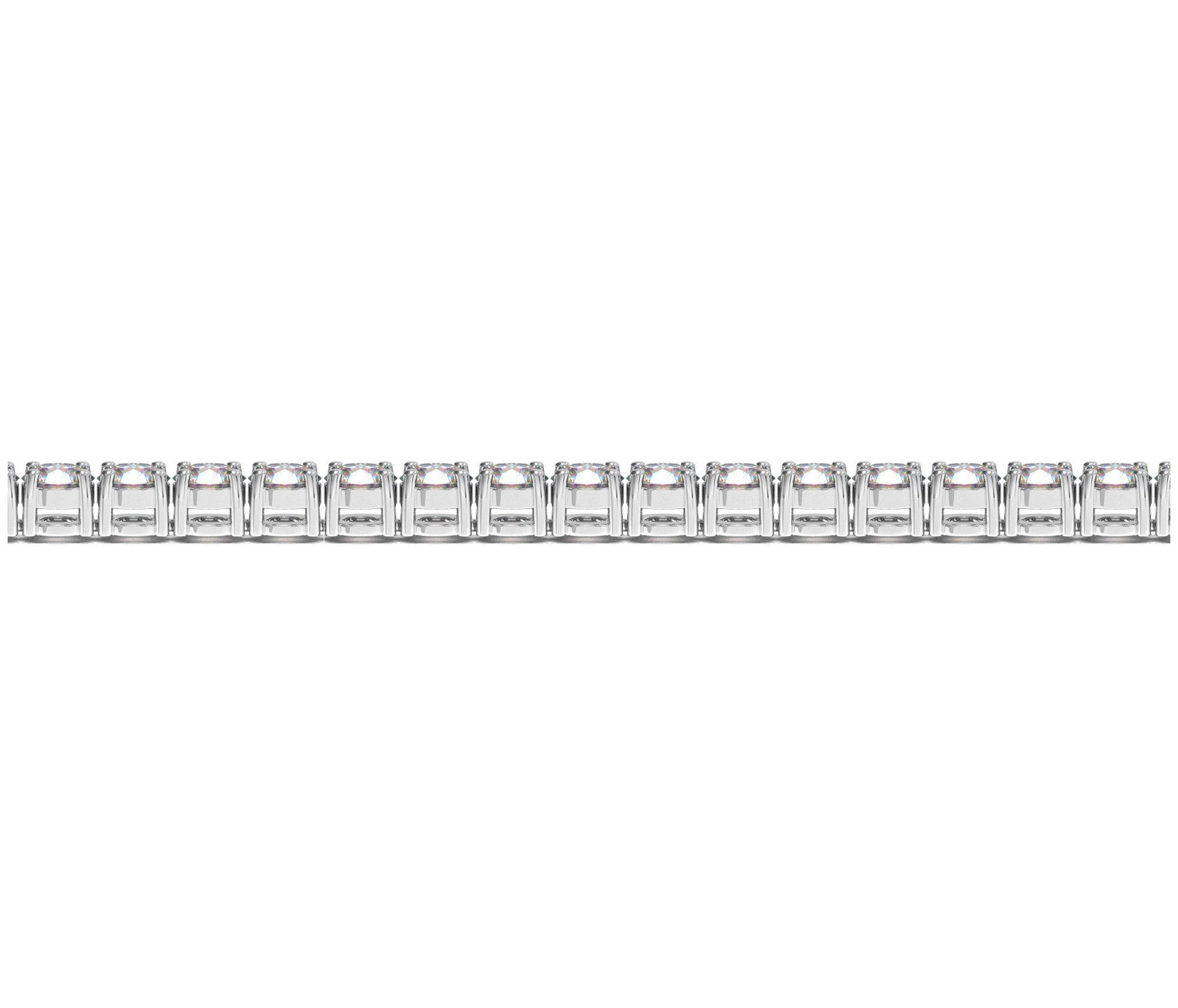 A lab-grown round diamond tennis bracelet in 14k white gold.
