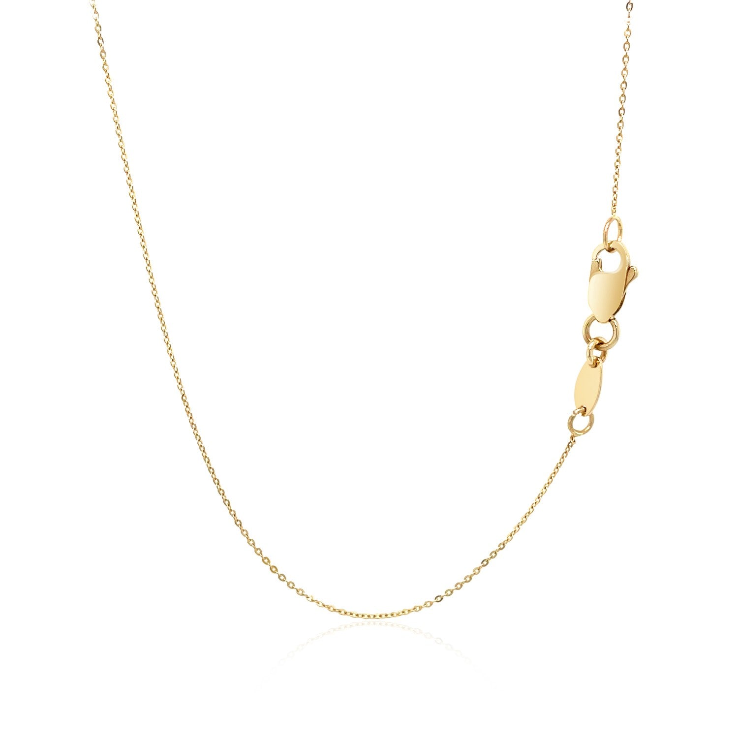 14k yellow gold cable chain necklace with a lobster clasp.