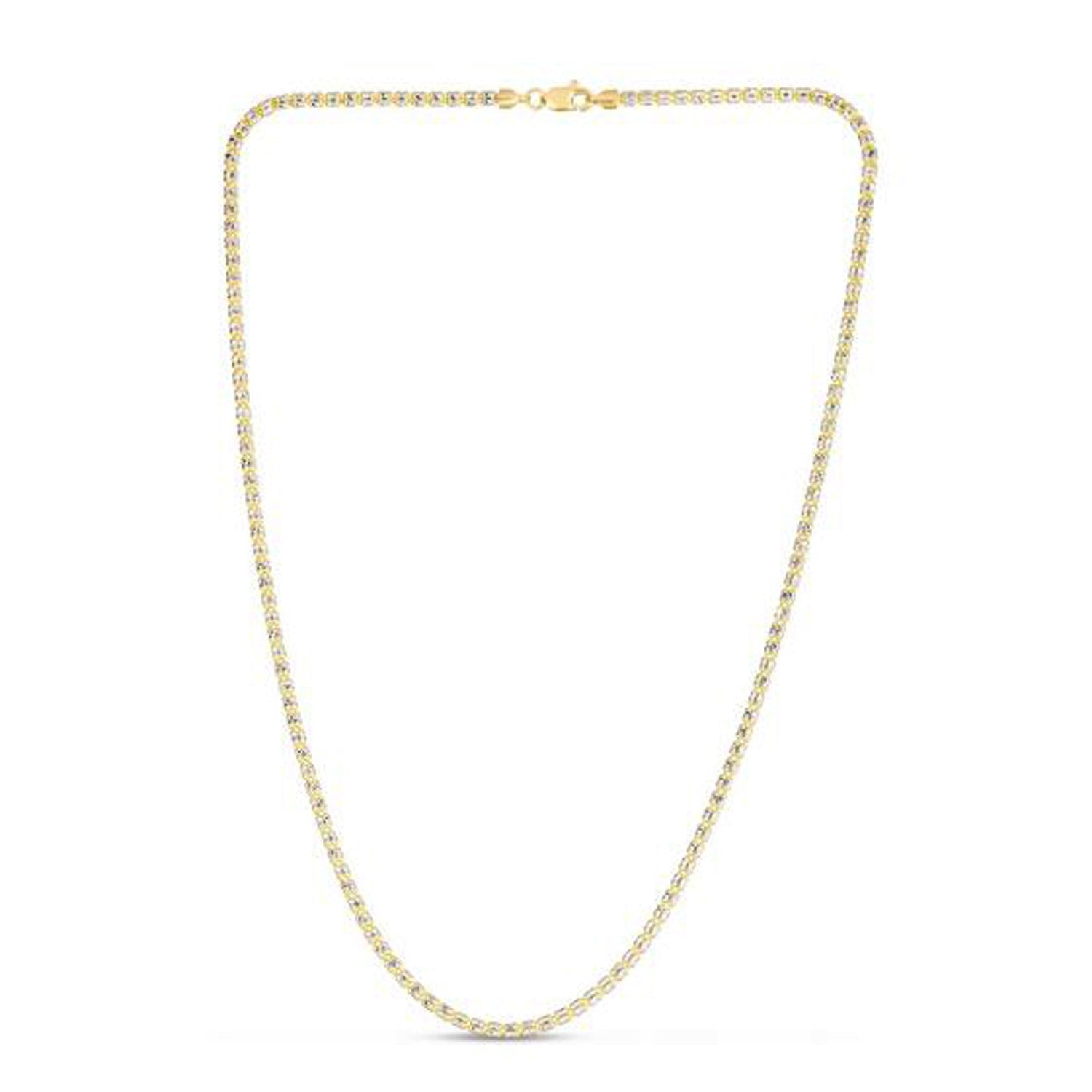 14k yellow gold ice barrel chain, 2.70 mm wide.