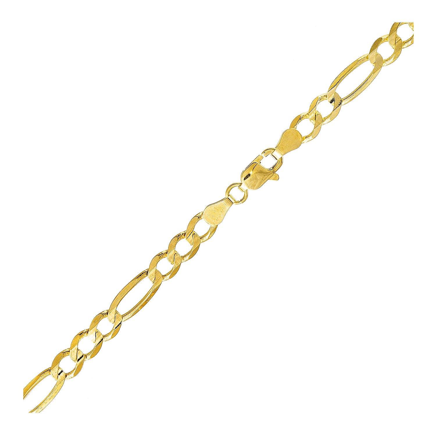 10k yellow gold lite Figaro bracelet with a lobster clasp.