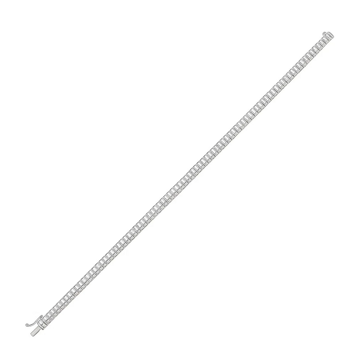 14K white gold mini diamante bracelet with a box clasp.