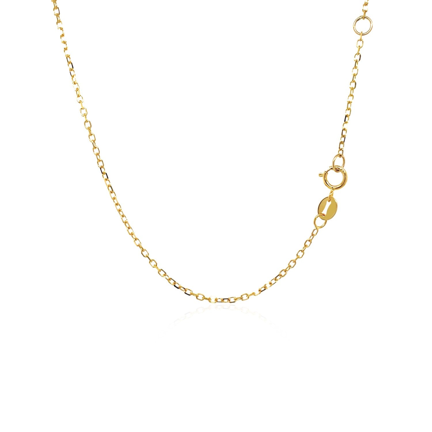 14k yellow gold 17-inch necklace with a spring ring clasp.