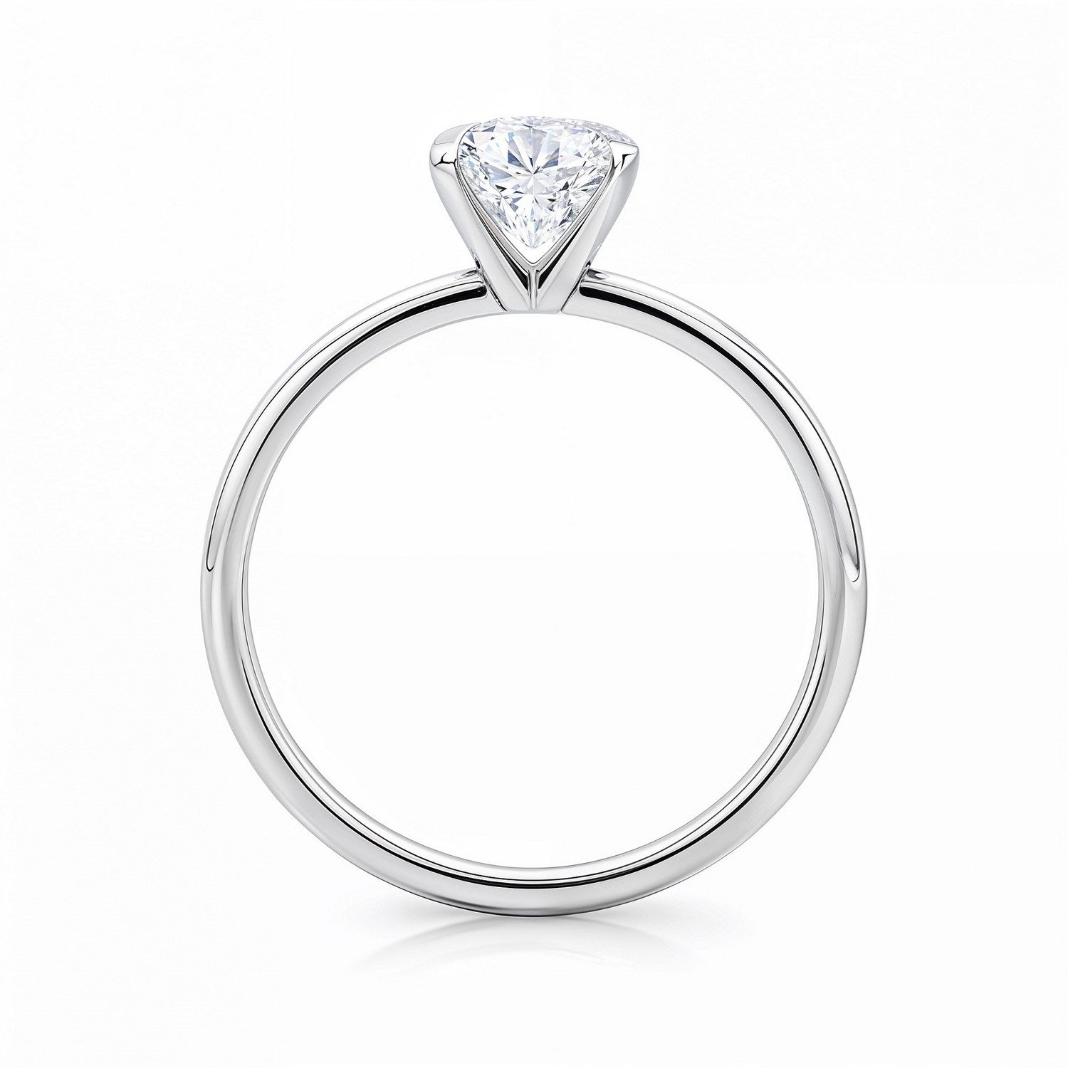 A radiant lab-grown diamond solitaire ring in 10K white gold.