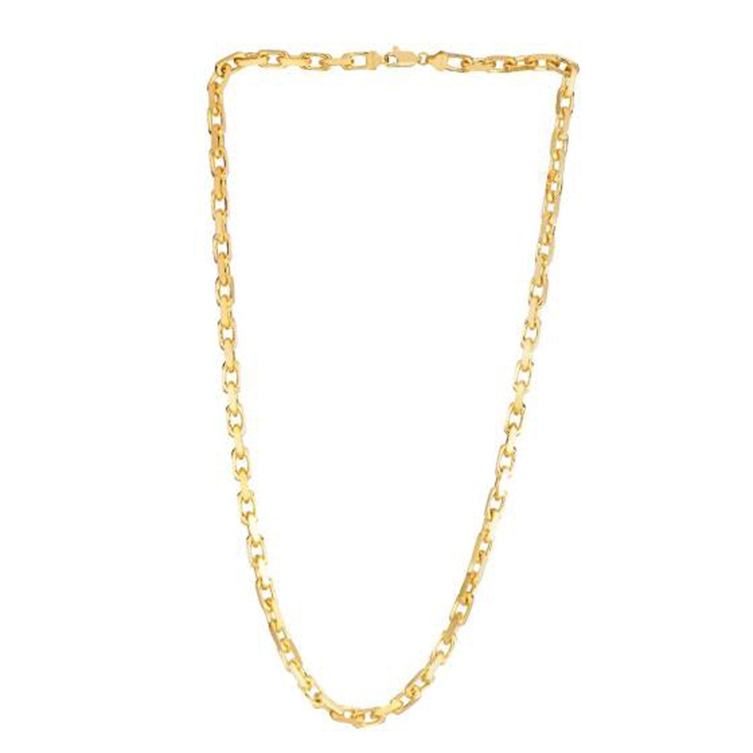 14k yellow gold French cable link chain with a lobster clasp.