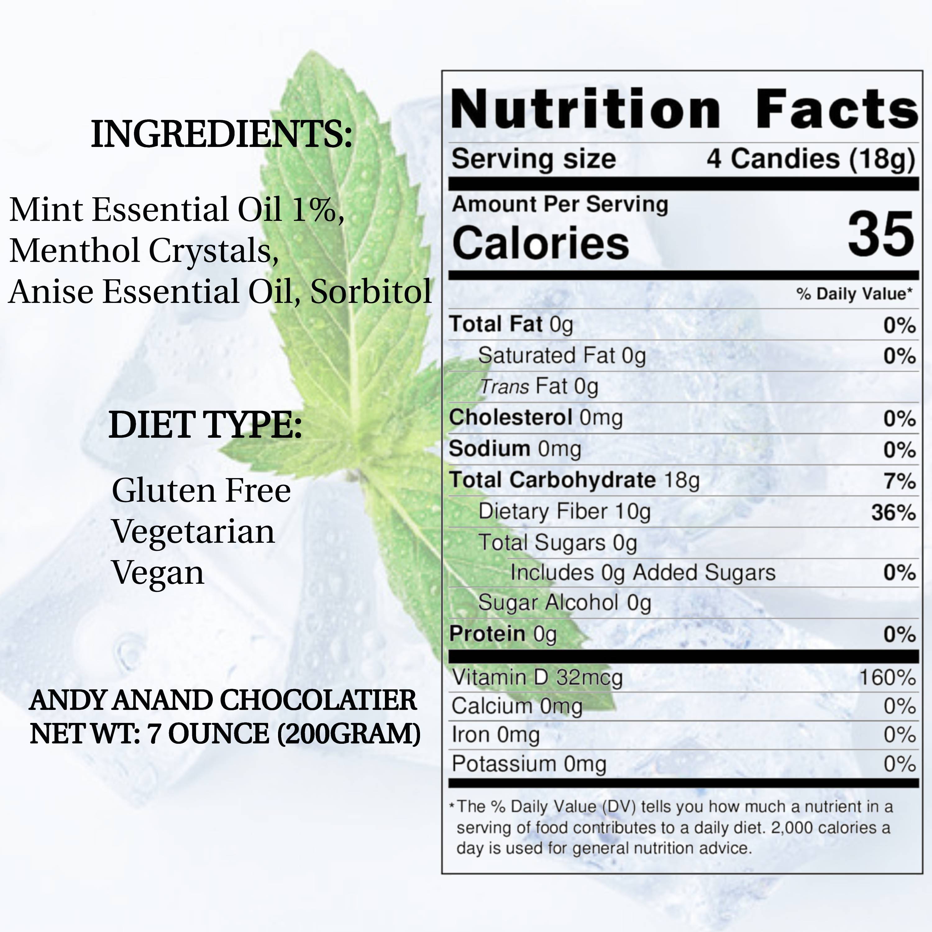 Andy Anand Sugar-Free Italian Balsamic Mint Candy (300 pc, 7 oz) | Imported, Keto Vegan Gluten-Free | Local SoCal Bakery