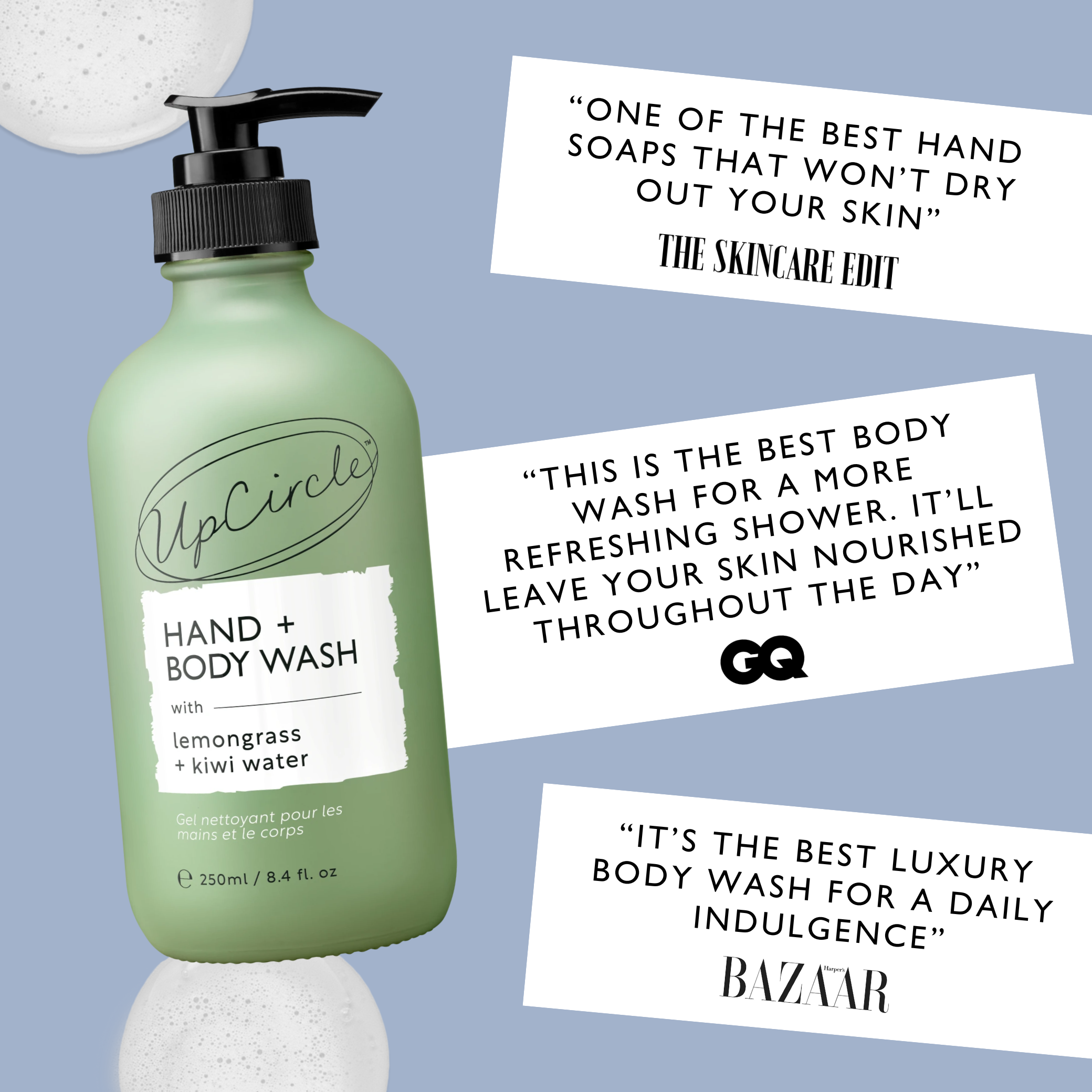 Natural Hand + Body Wash with Lemongrass