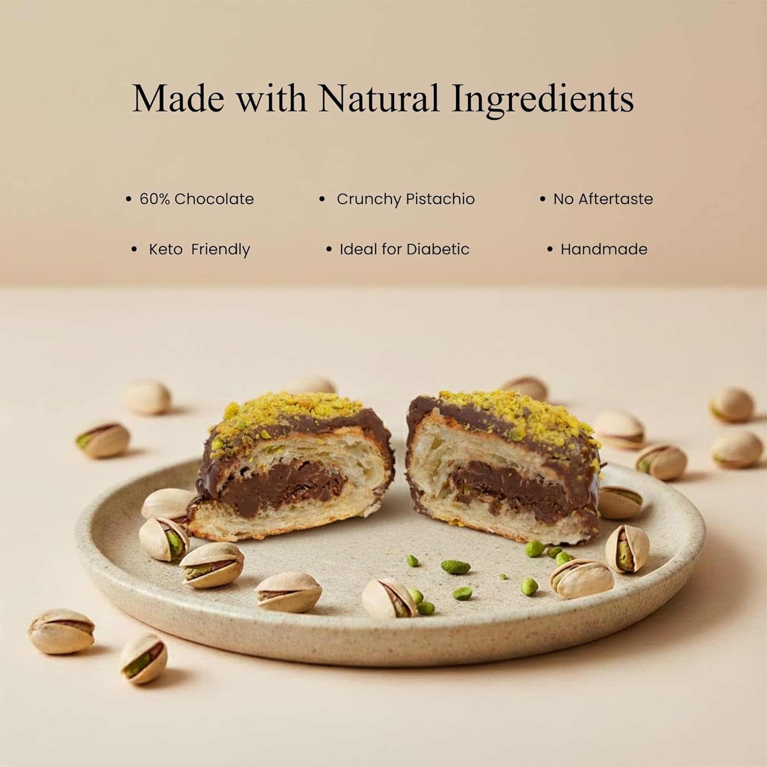 Andy Anand Sugar-Free Dubai Pistachio Chocolate Cake (2.2 lbs) | Keto & Diabetic-Friendly | SoCal Bakery