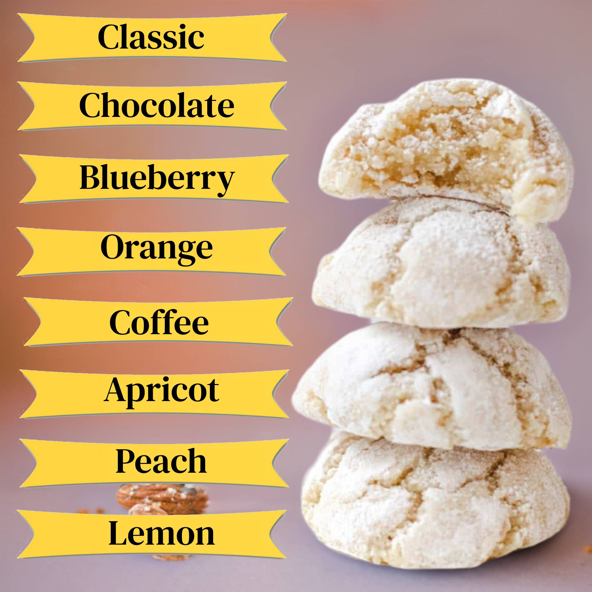 Andy Anand Italian Amaretti Almond Cookies (20 pc, 8 Flavors) | Gluten-Free, Baked in Italy | Local SoCal Bakery