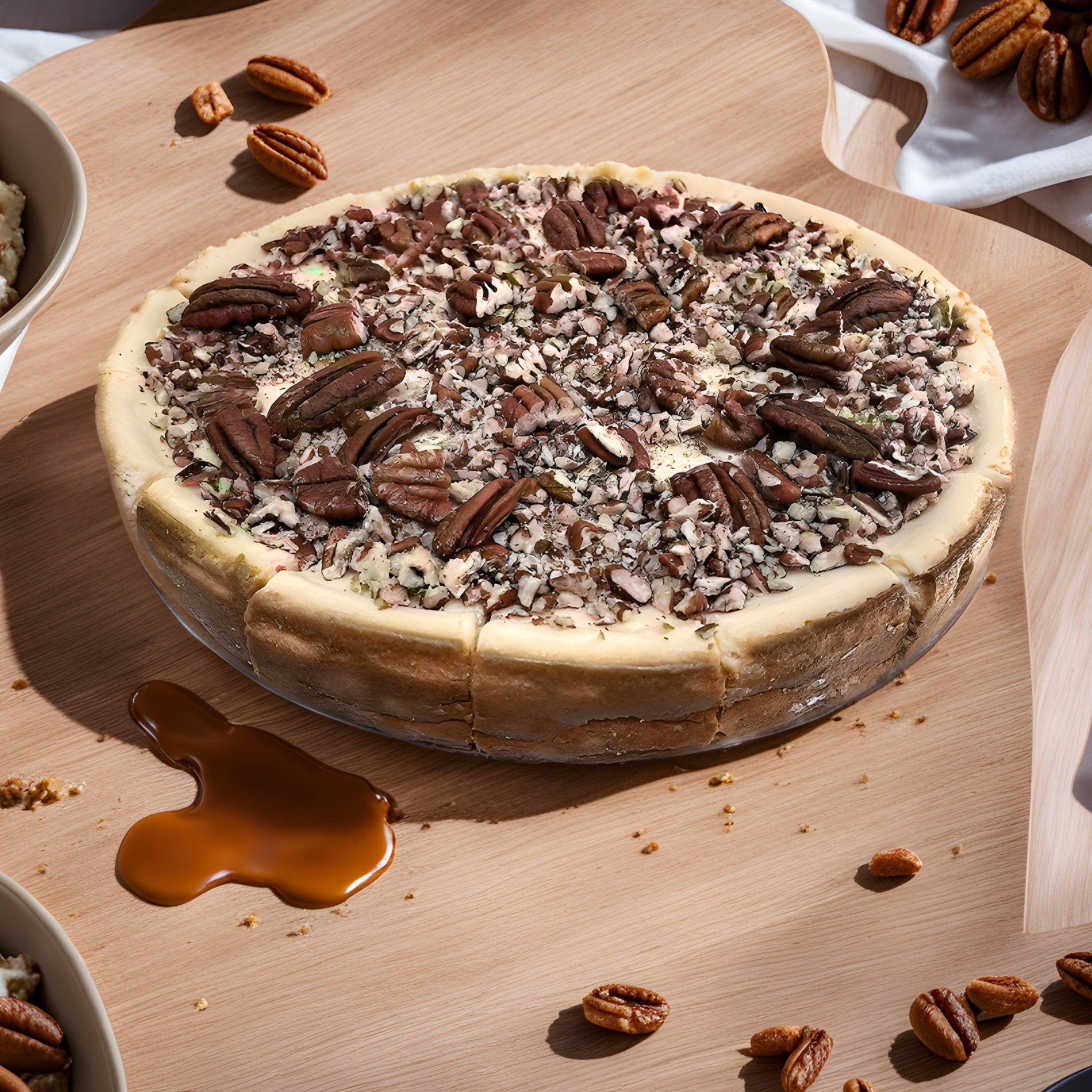 Andy Anand Sugar-Free Gluten-Free Caramel Pecan Cheesecake (9-inch, 2.8 lbs) | Sugar-Free, Gluten-Free | Local SoCal Bakery