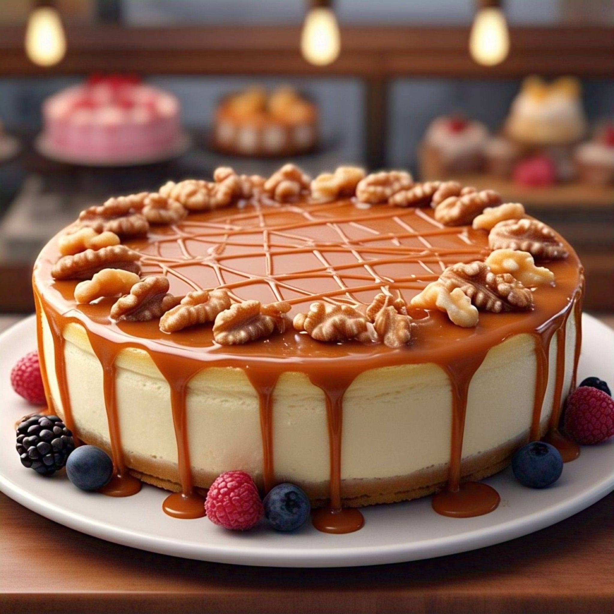 Andy Anand Sugar-Free Gluten-Free Caramel Walnut Cheesecake (9-inch, 2.6 lbs) | Sugar-Free, Gluten-Free | Local SoCal Bakery