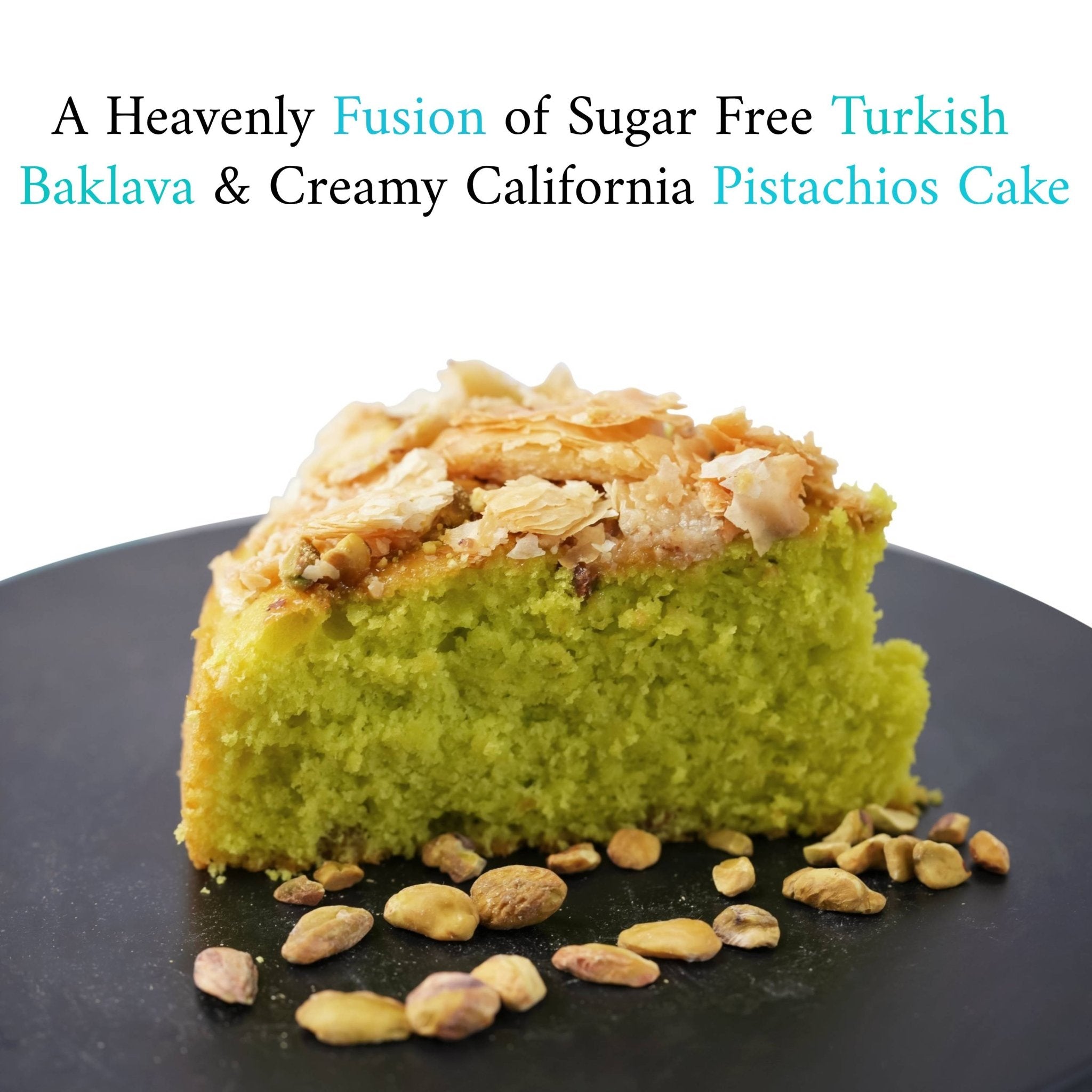 Andy Anand Sugar-Free Baklava Pistachio Cake (9-inch, 2.8 lbs) | Keto & Diabetic-Friendly | SoCal Bakery