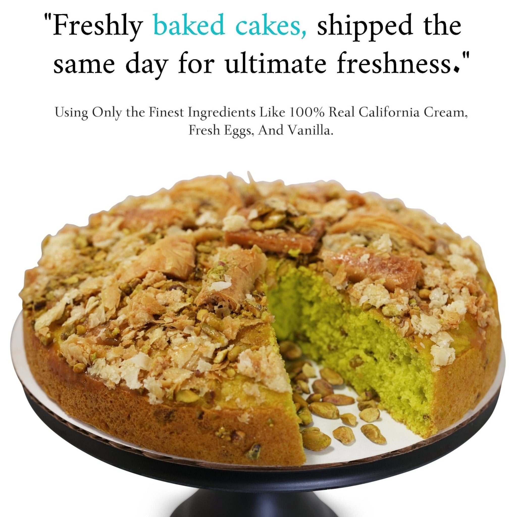 Andy Anand Sugar-Free Baklava Pistachio Cake (9-inch, 2.8 lbs) | Keto & Diabetic-Friendly | SoCal Bakery