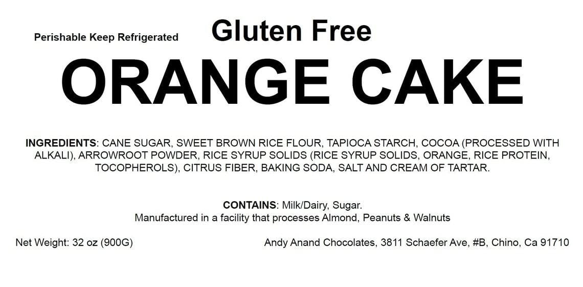 Andy Anand Gluten-Free Orange Cake (9-inch, 2.6 lbs) | Hand-Baked Bakery Cake | Local SoCal Bakery