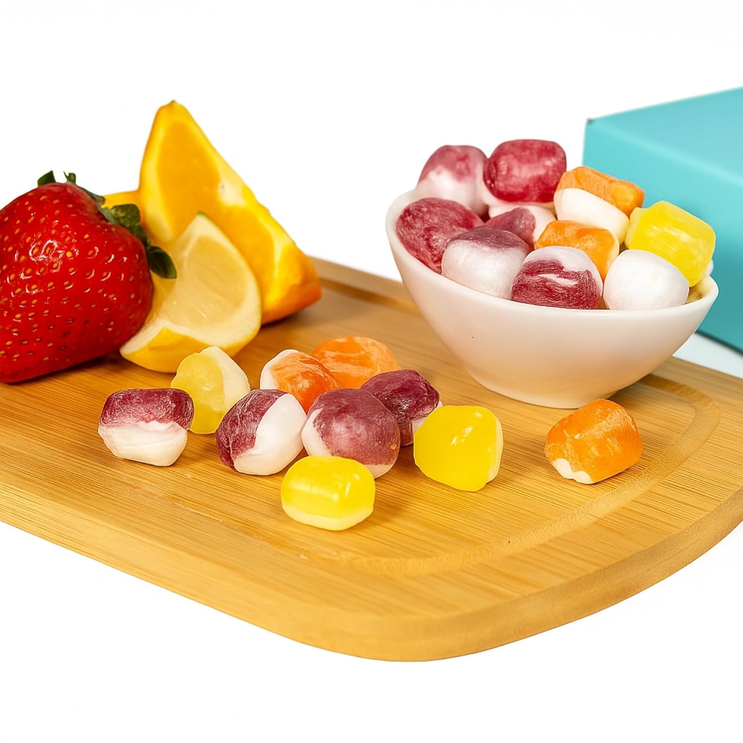 Andy Anand Sugar-Free Trio Hard Candy (Strawberry, Orange, Lemon, 25 pc) | Sugar-Free & Keto Candy | Local SoCal Bakery