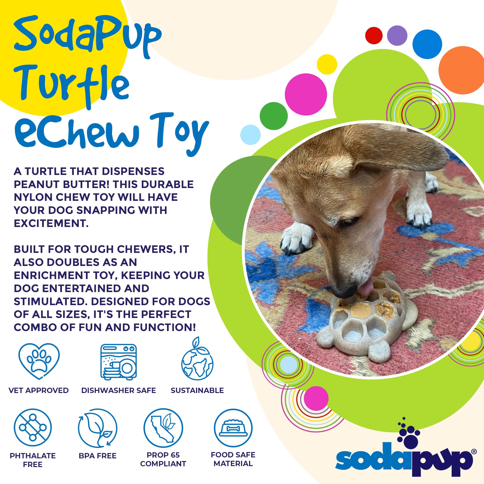 Turtle Nylon Chew Toy - Ultra-Durable Enrichment Toy for Power Chewers USA