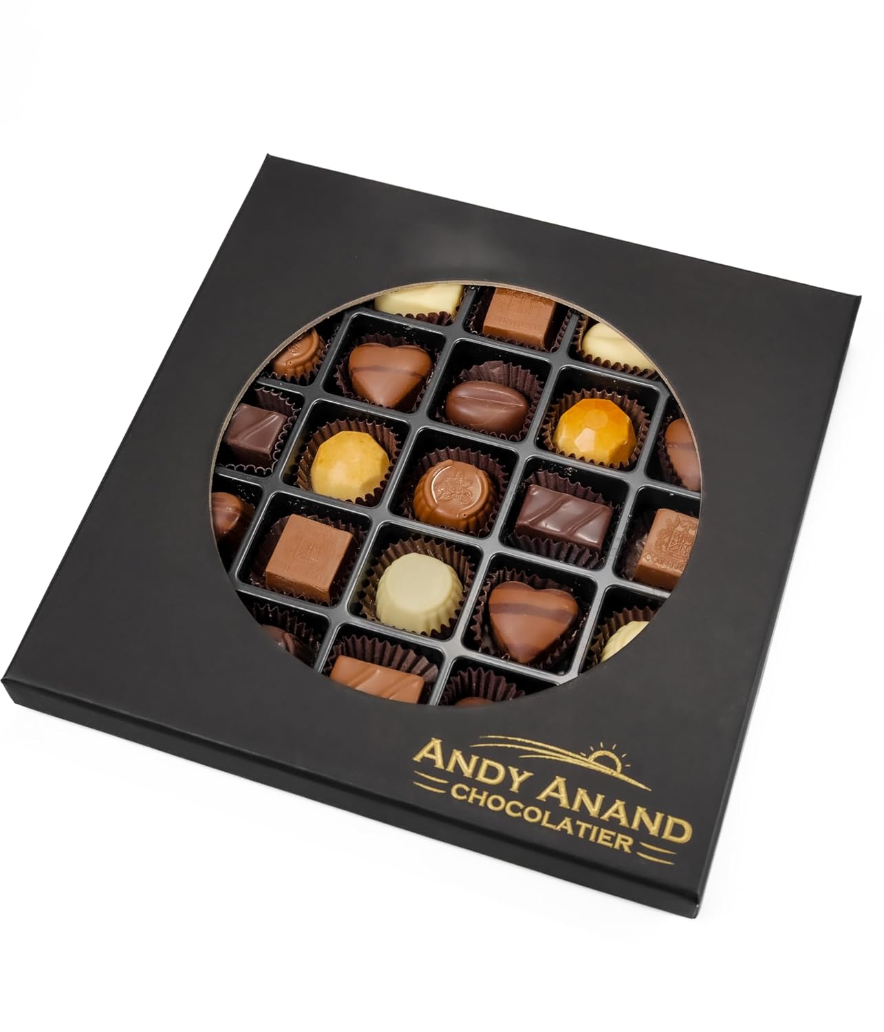 Andy Anand Sugar-Free Belgian Chocolate Truffles (25 pc, 11.11 oz) | Stevia-Sweetened Gift Box | Local SoCal Chocolatier