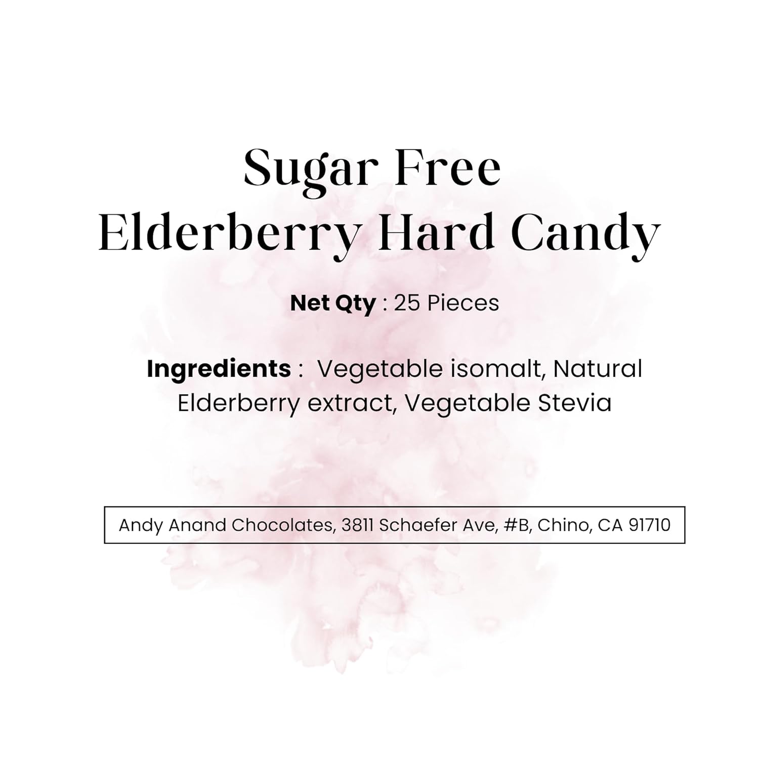 Andy Anand Sugar-Free Elderberry Hard Candy (25 pc) | European Imported, Sugar-Free & Keto | Local SoCal Bakery