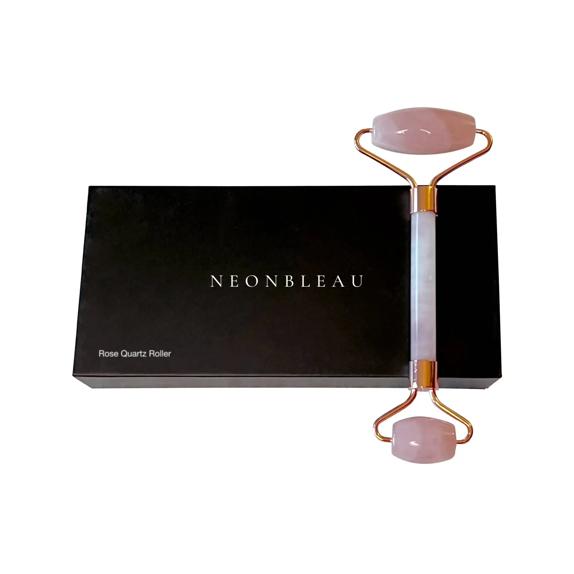 Rose Quartz Roller with a black box featuring the "NEONBLEAU" logo.
