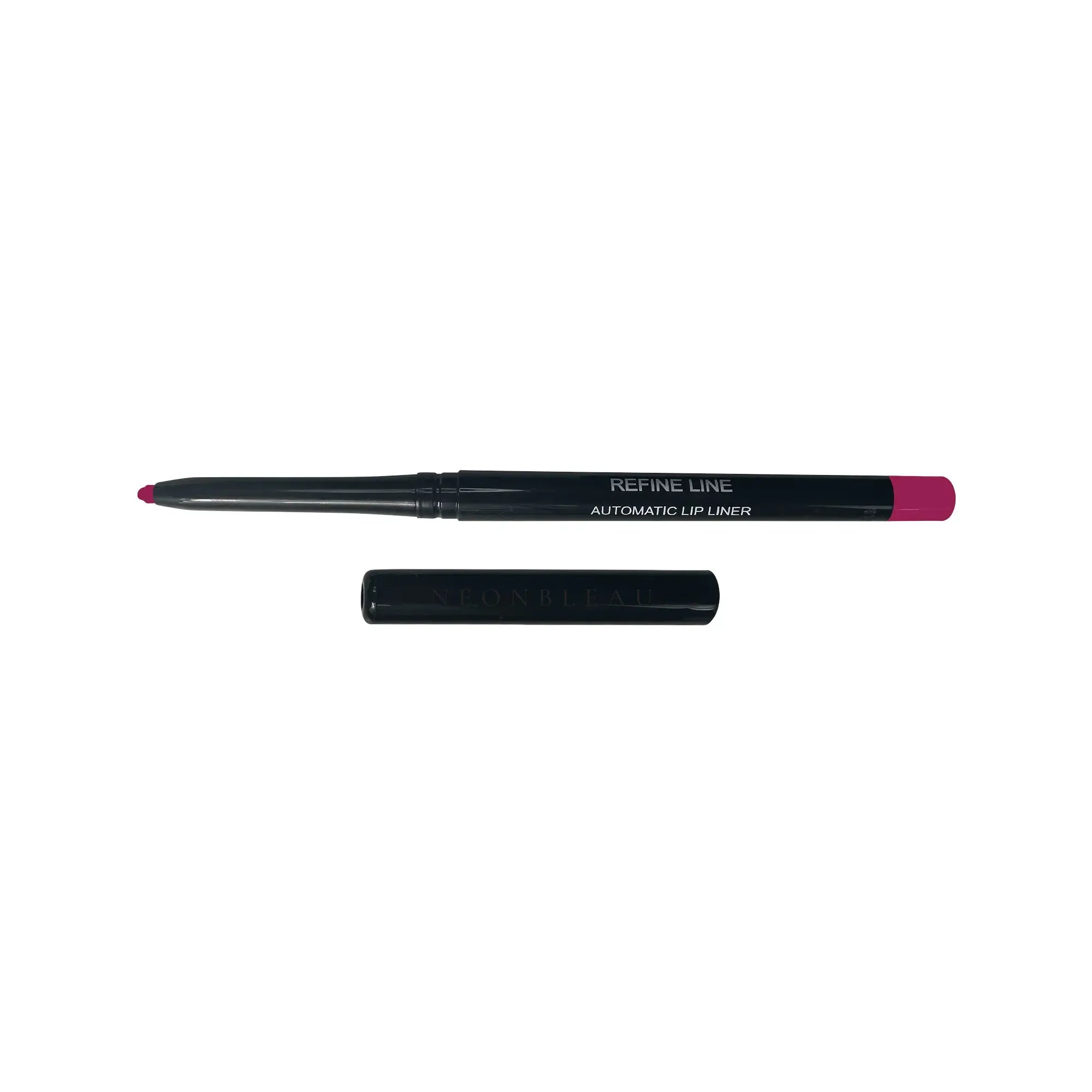 A black automatic lip liner in the shade Power Trip with its cap off.