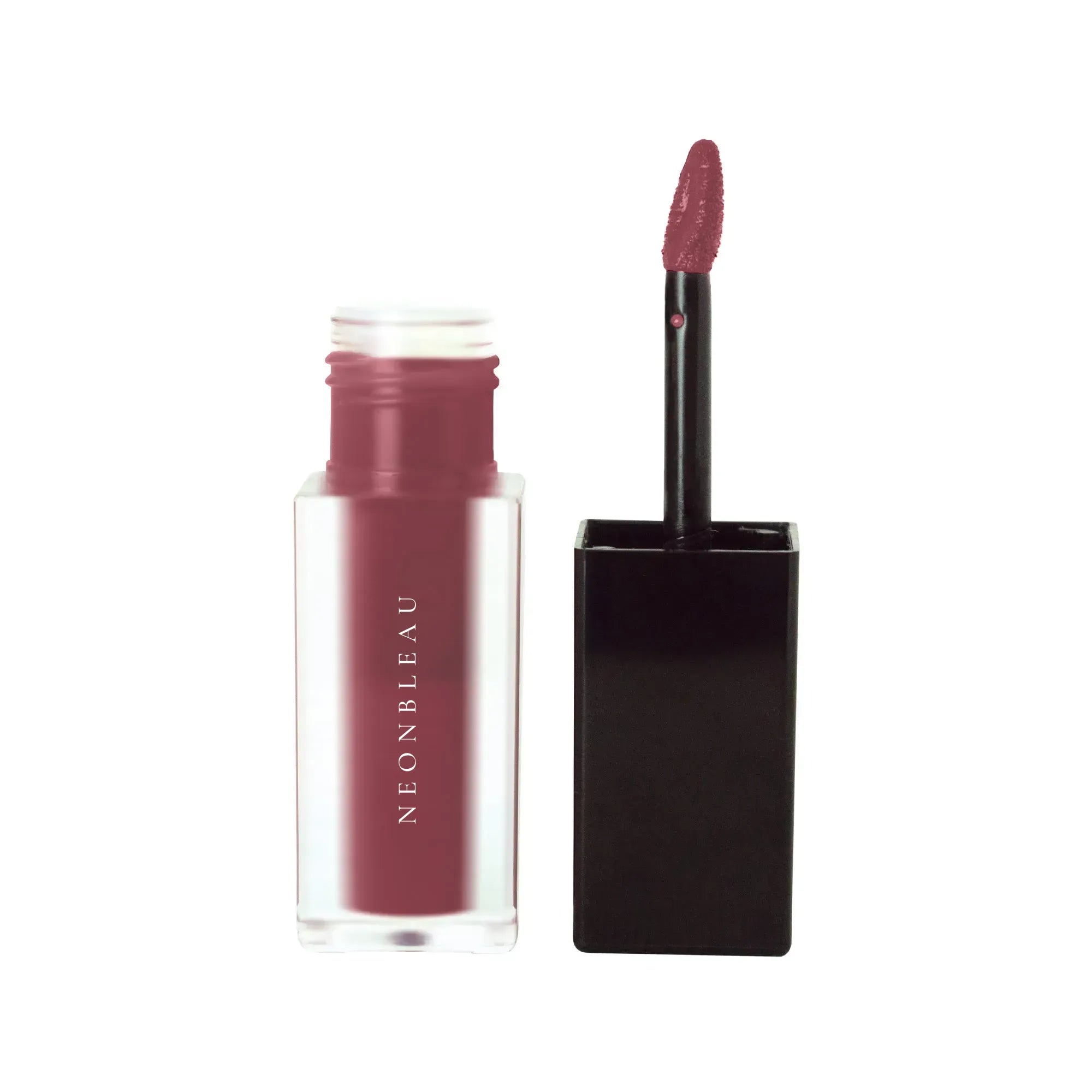 Open tube of matte lip stain in Twilight with applicator.