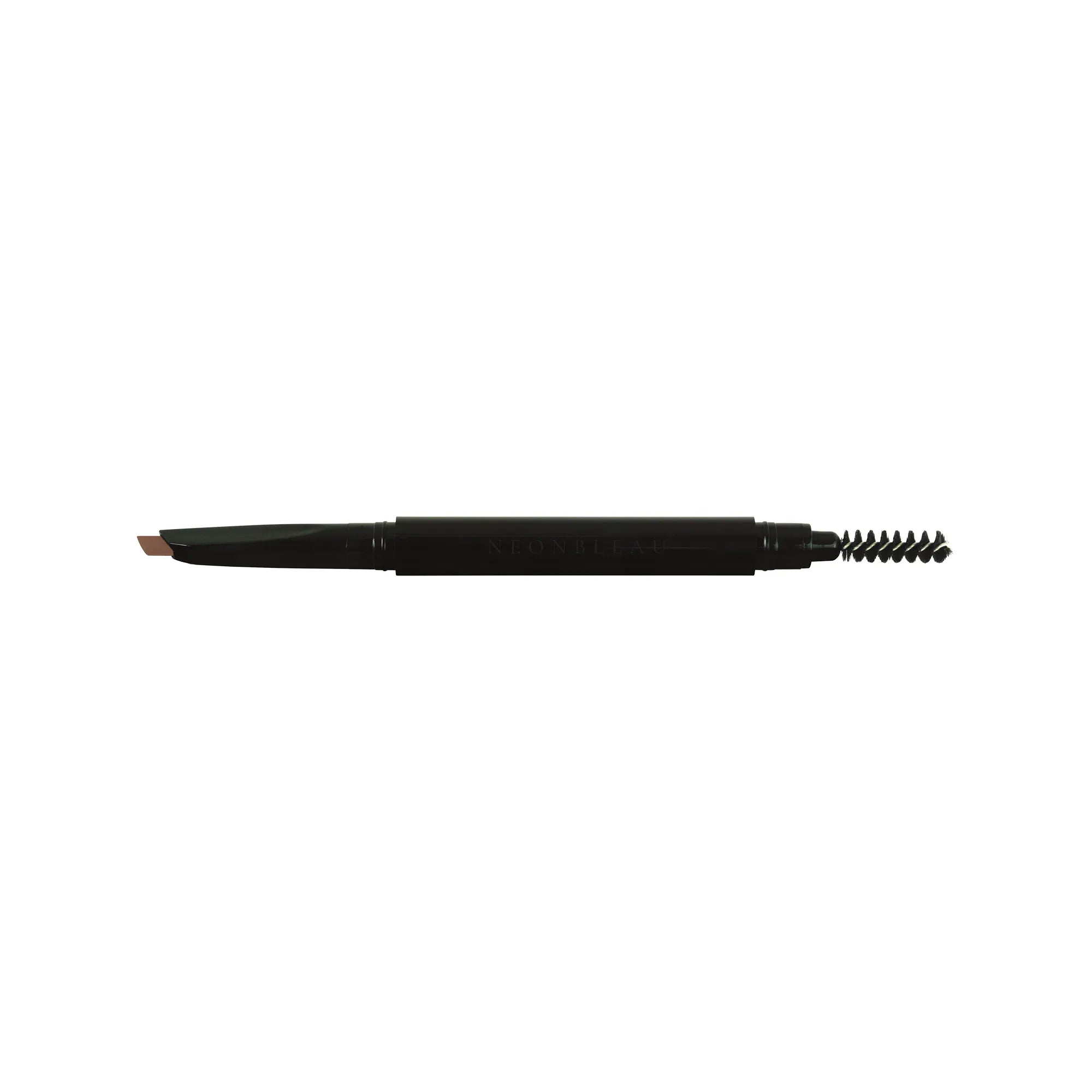 Automatic eyebrow pencil in taupe with an angled tip and a spoolie brush.