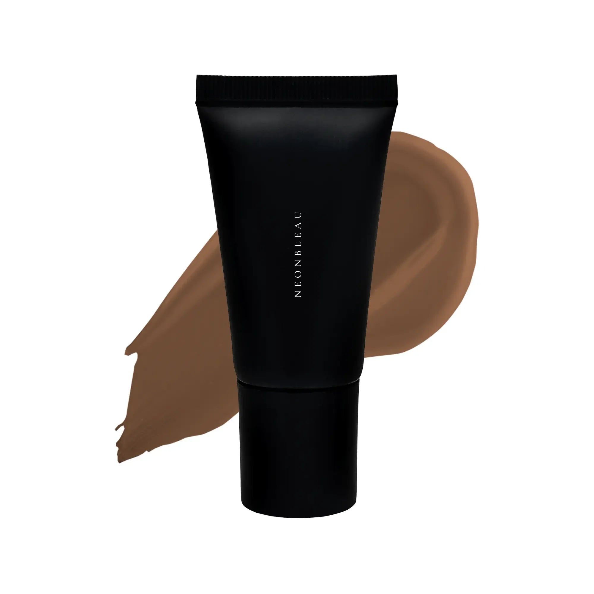A black tube of bronzing moisturizer with a brown swatch on a white background.