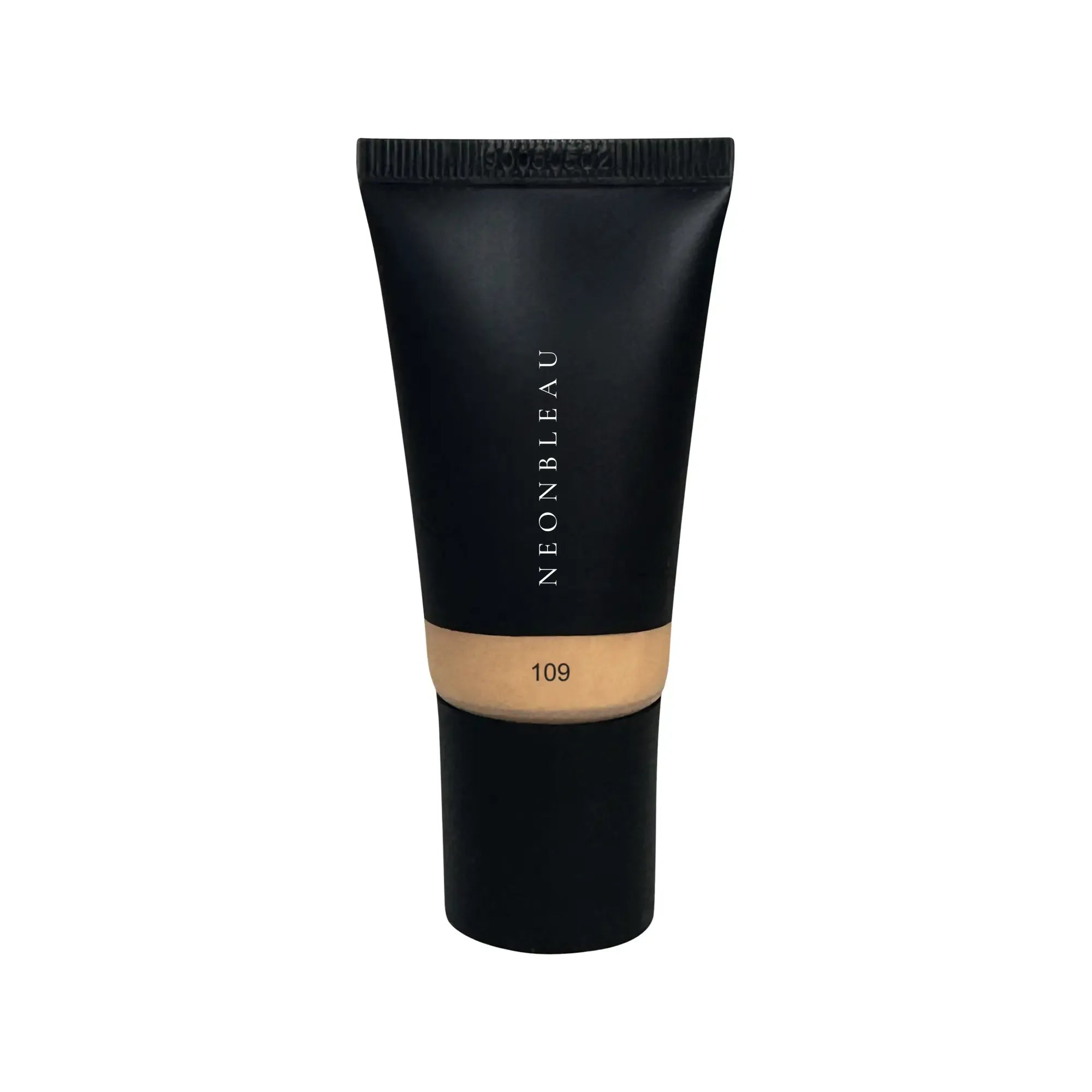 A black tinted moisturizer tube with a sandstone shade and the number 109.