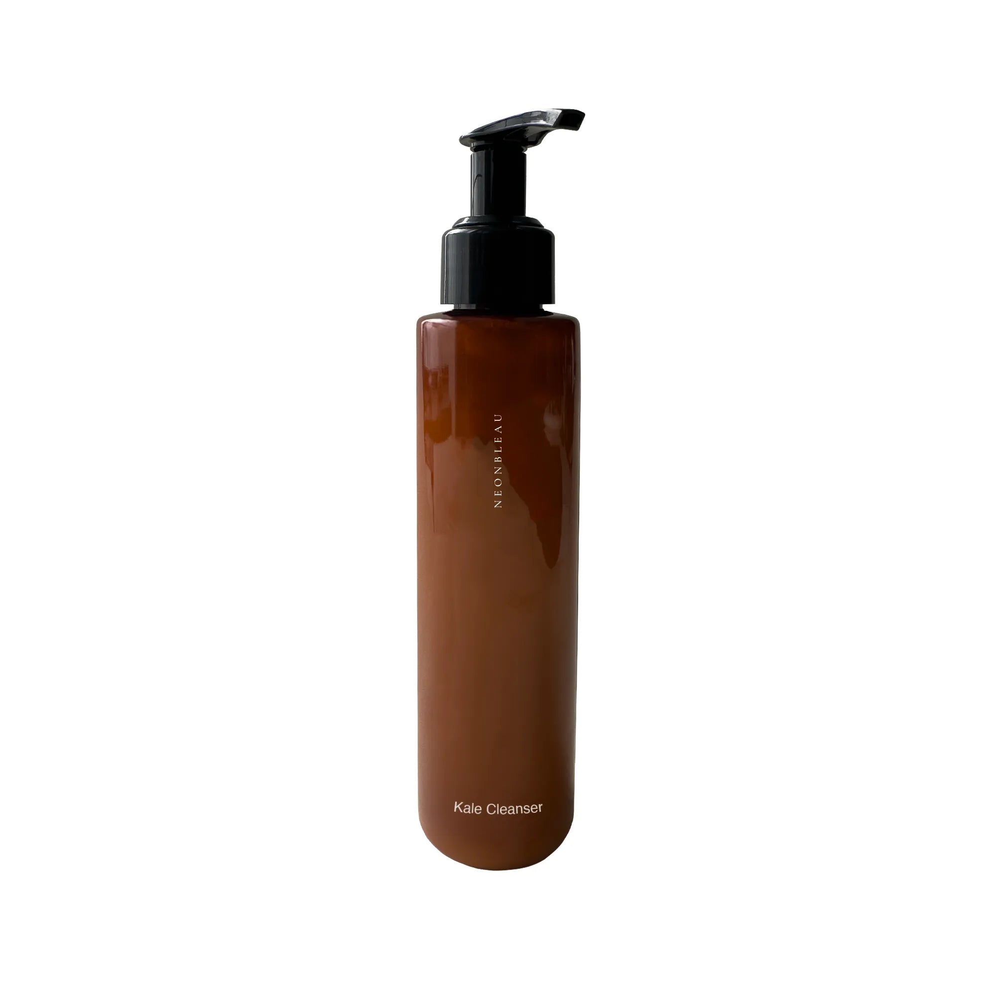 Brown bottle of Kale Face Cleanser with a black pump.
