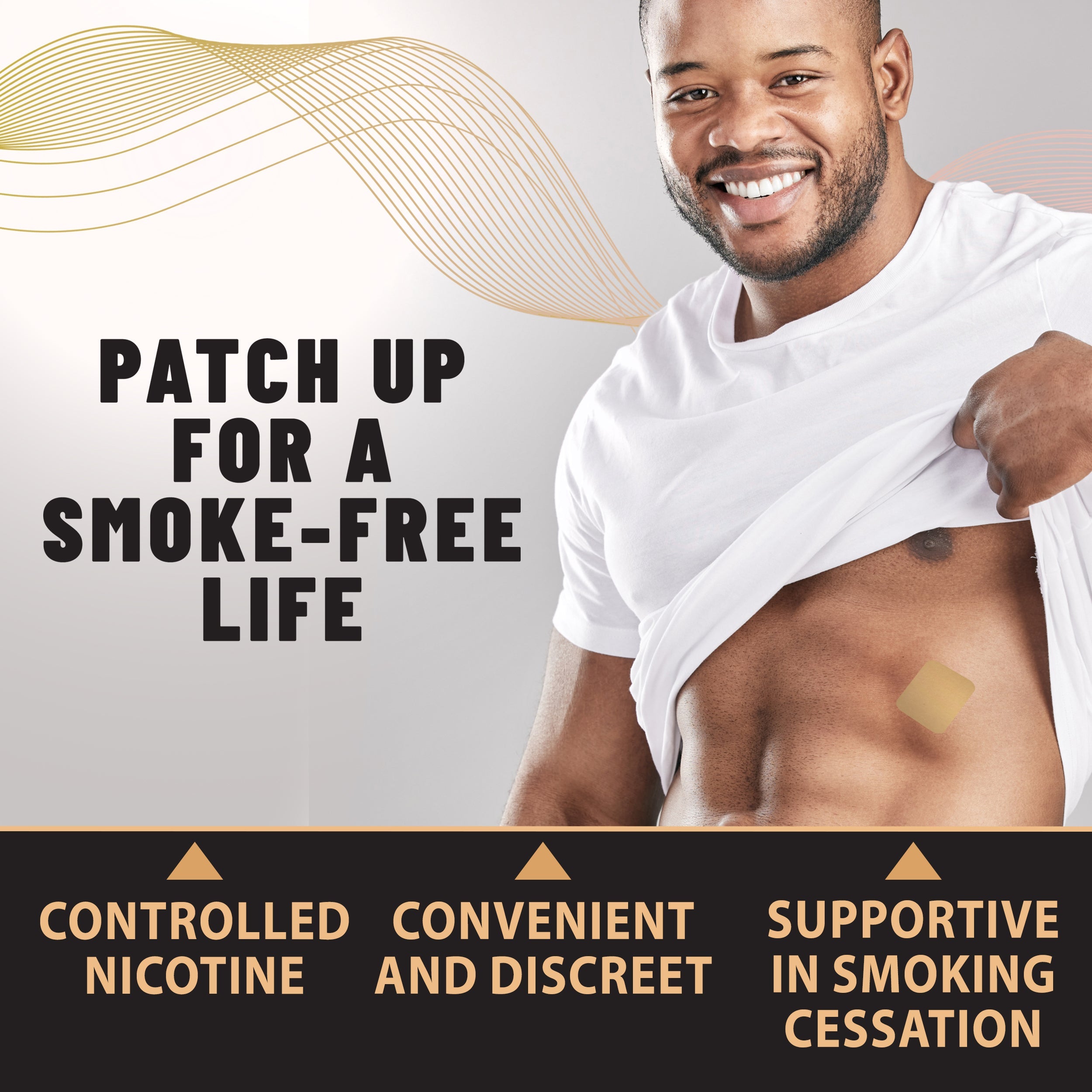 Anti-Smoke Herbal Patches to Help Reduce Cravings, Beige Non-woven fabric, 30 patches