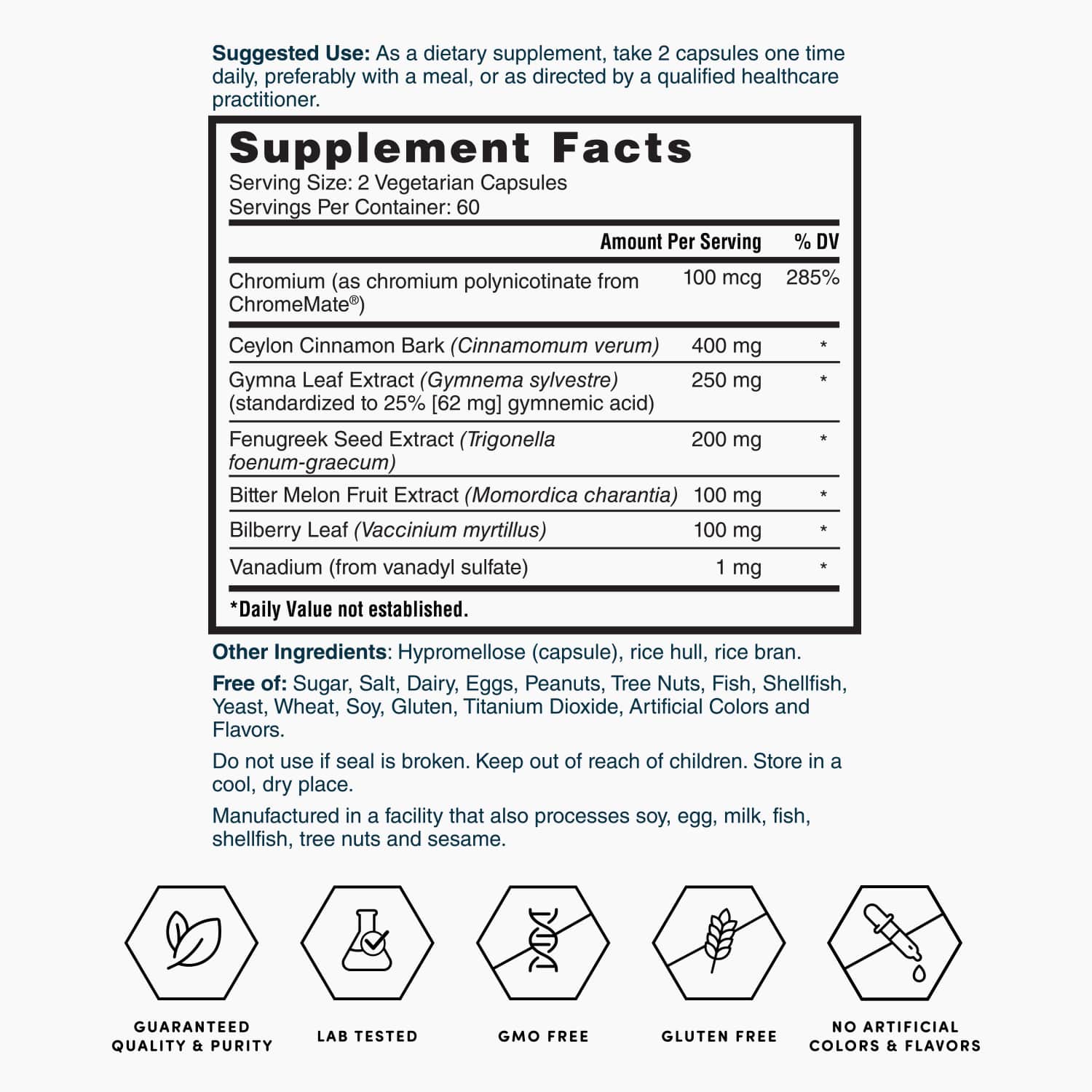 Nature's Lab Gold Blood Sugar Support - 120 Capsules